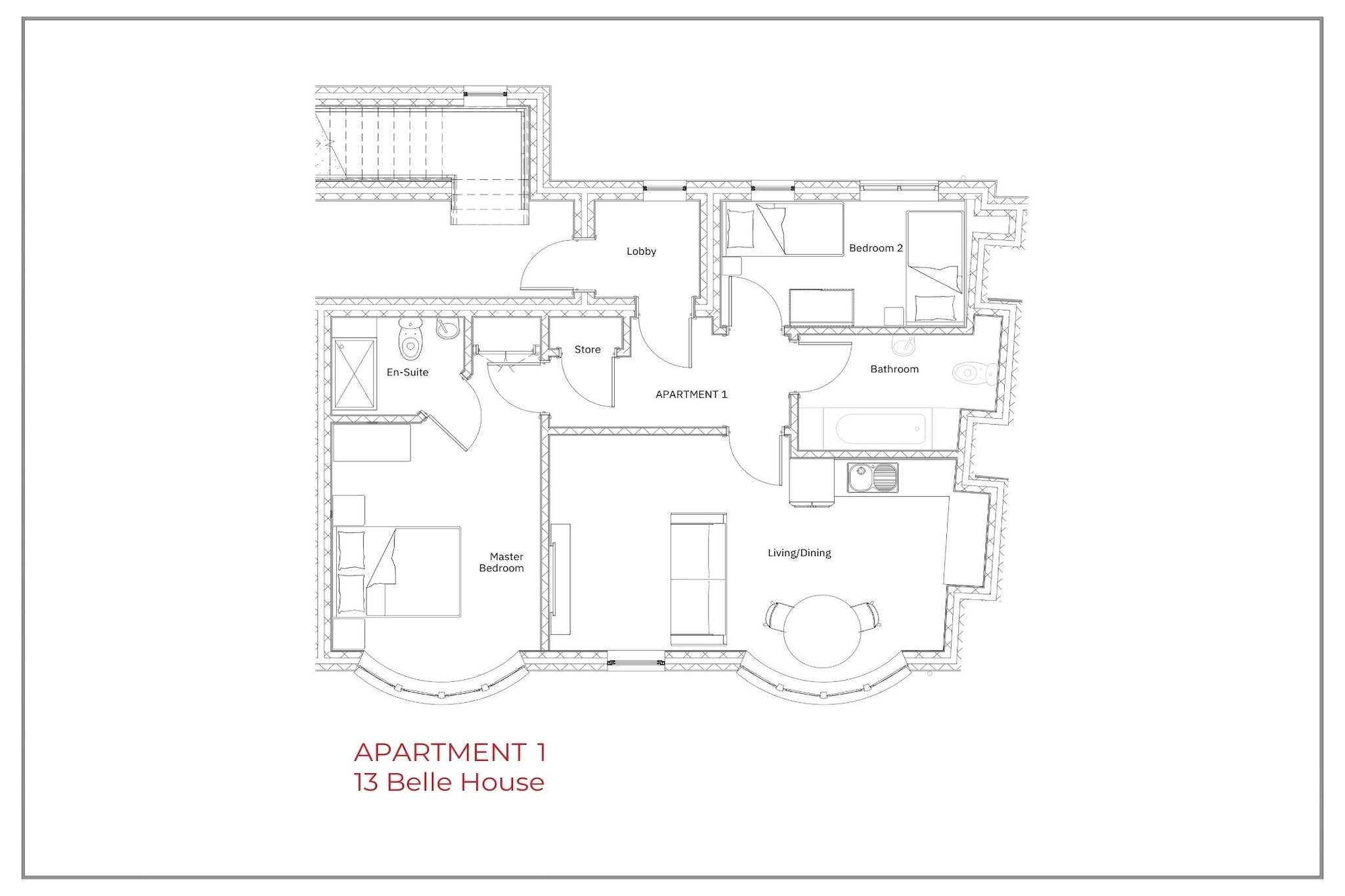 Belle House, Apt 1-Plattegrond