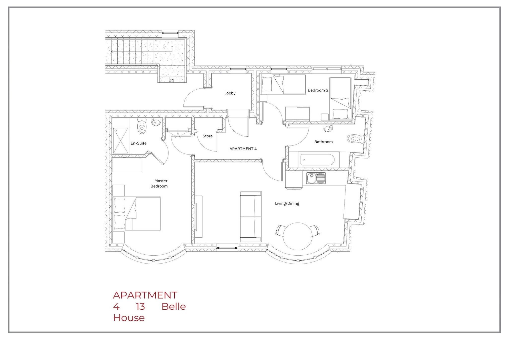 Belle House, Apt 4-Plattegrond