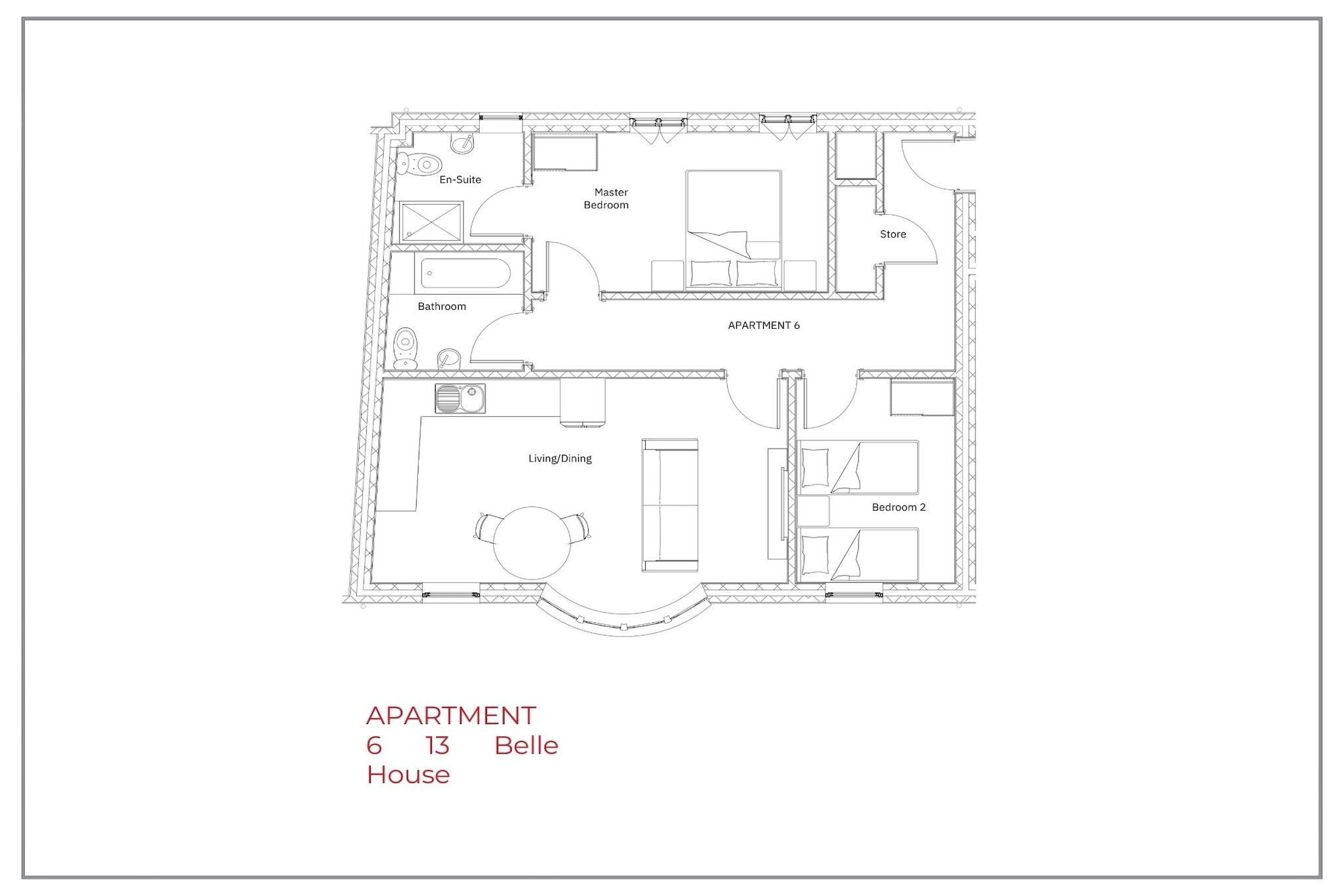 Belle House, Apt 6-Plattegrond