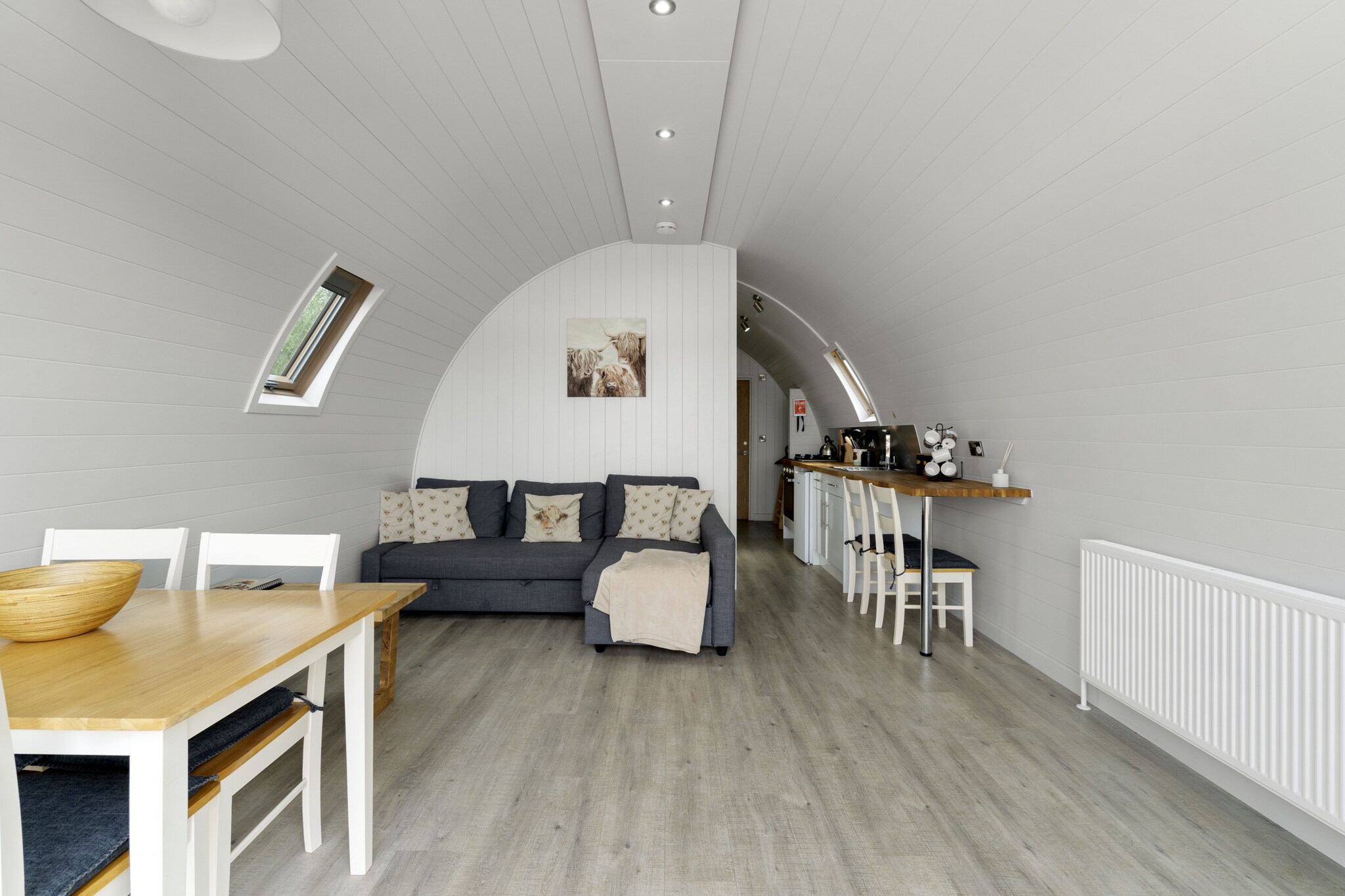 The Highland Camping Pod-Woonkamer
