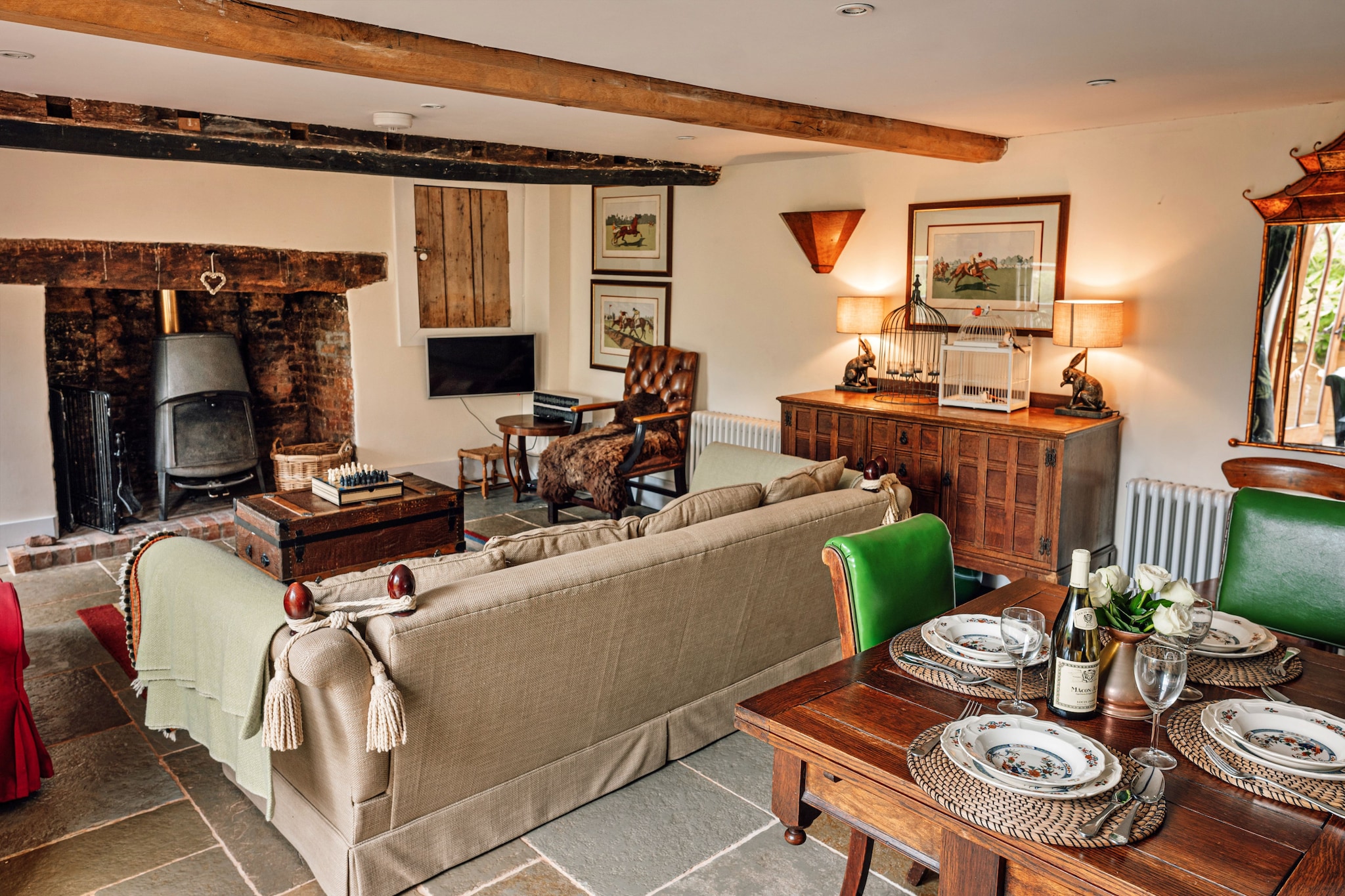 Beili Glas Cottage-Woonkamer