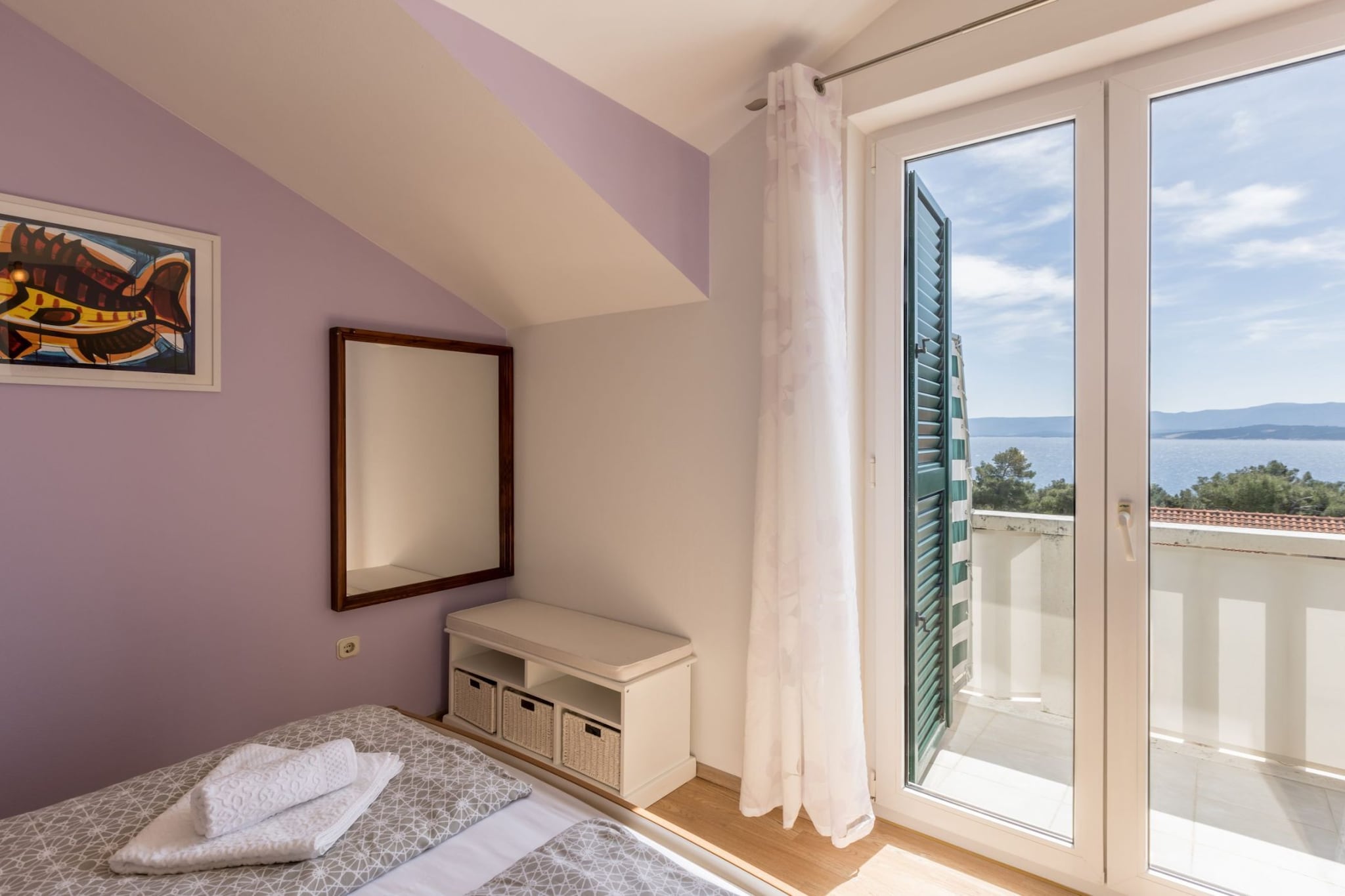 Adriatic Island Sea View Apartments - One Bedroom Apartment with Terrace and Sea View (A3)-Chambre