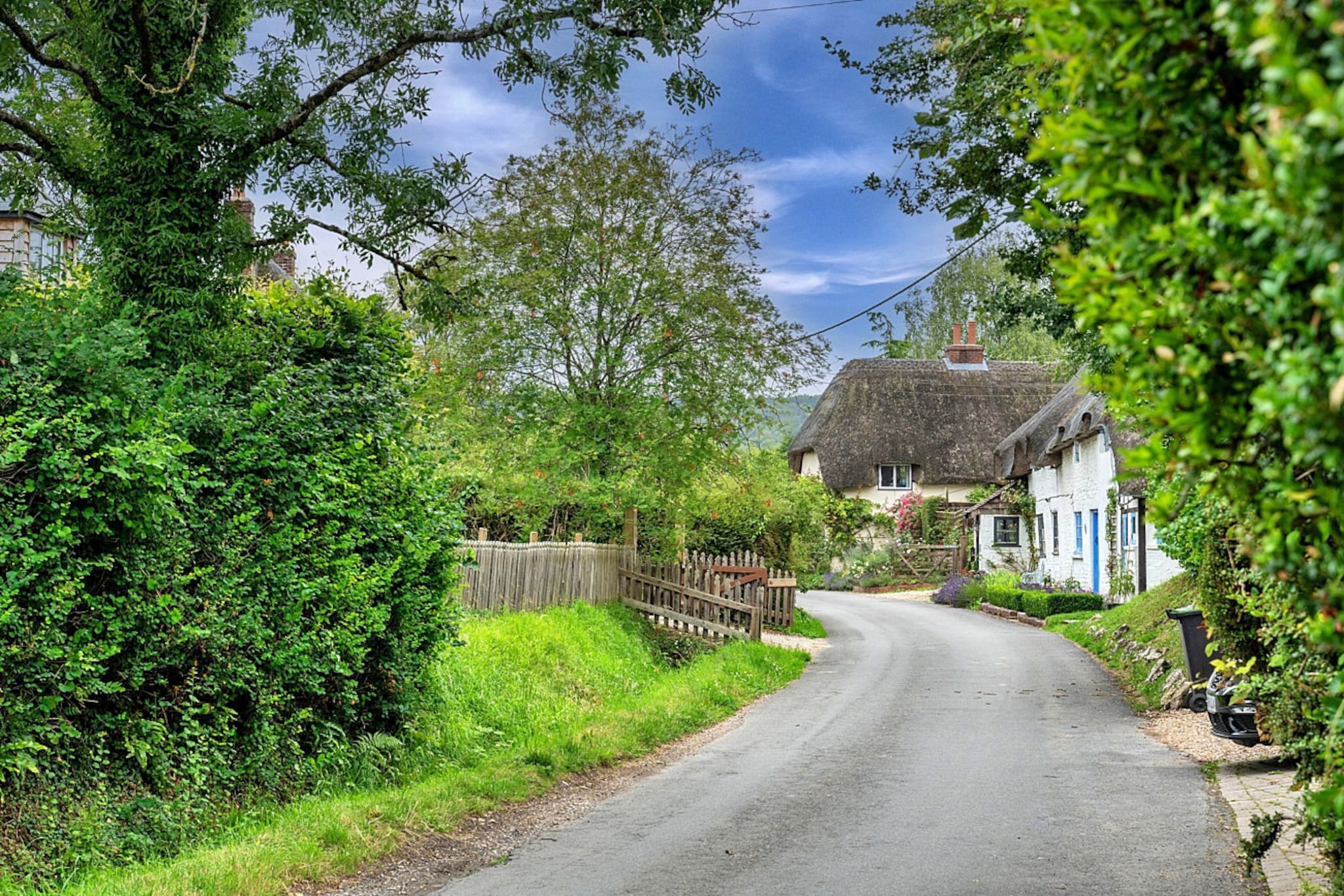 The Thatch at Winterborne Houghton-Gebieden zomer 1km