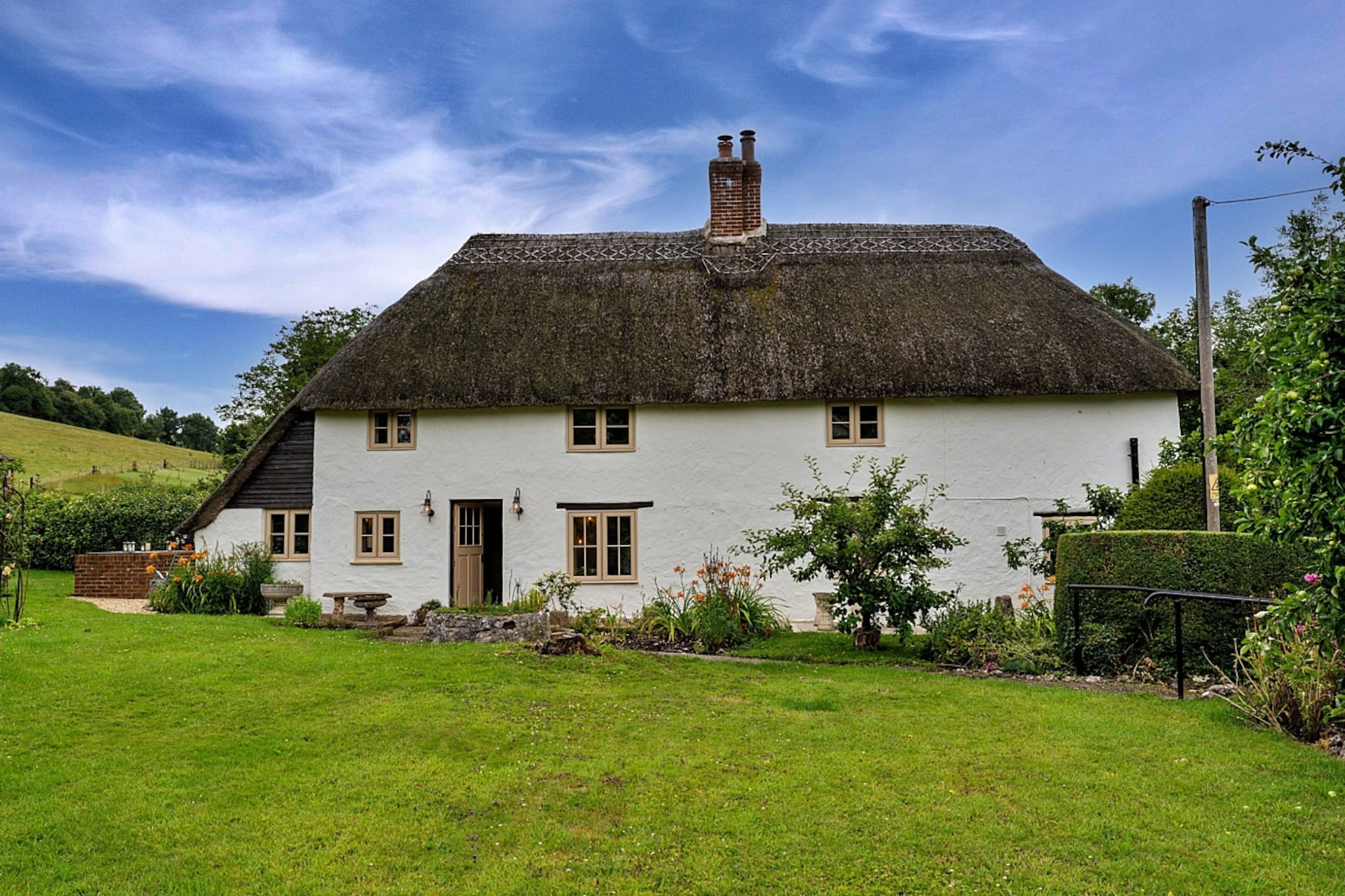 The Thatch at Winterborne Houghton-Buitenkant zomer