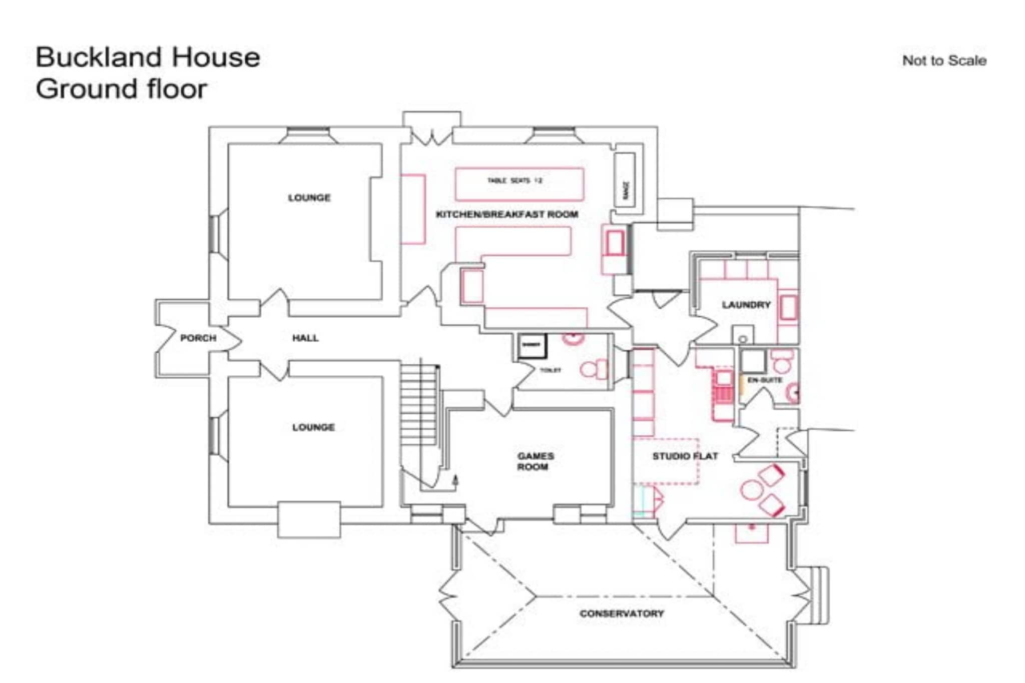 Buckland House-Plattegrond