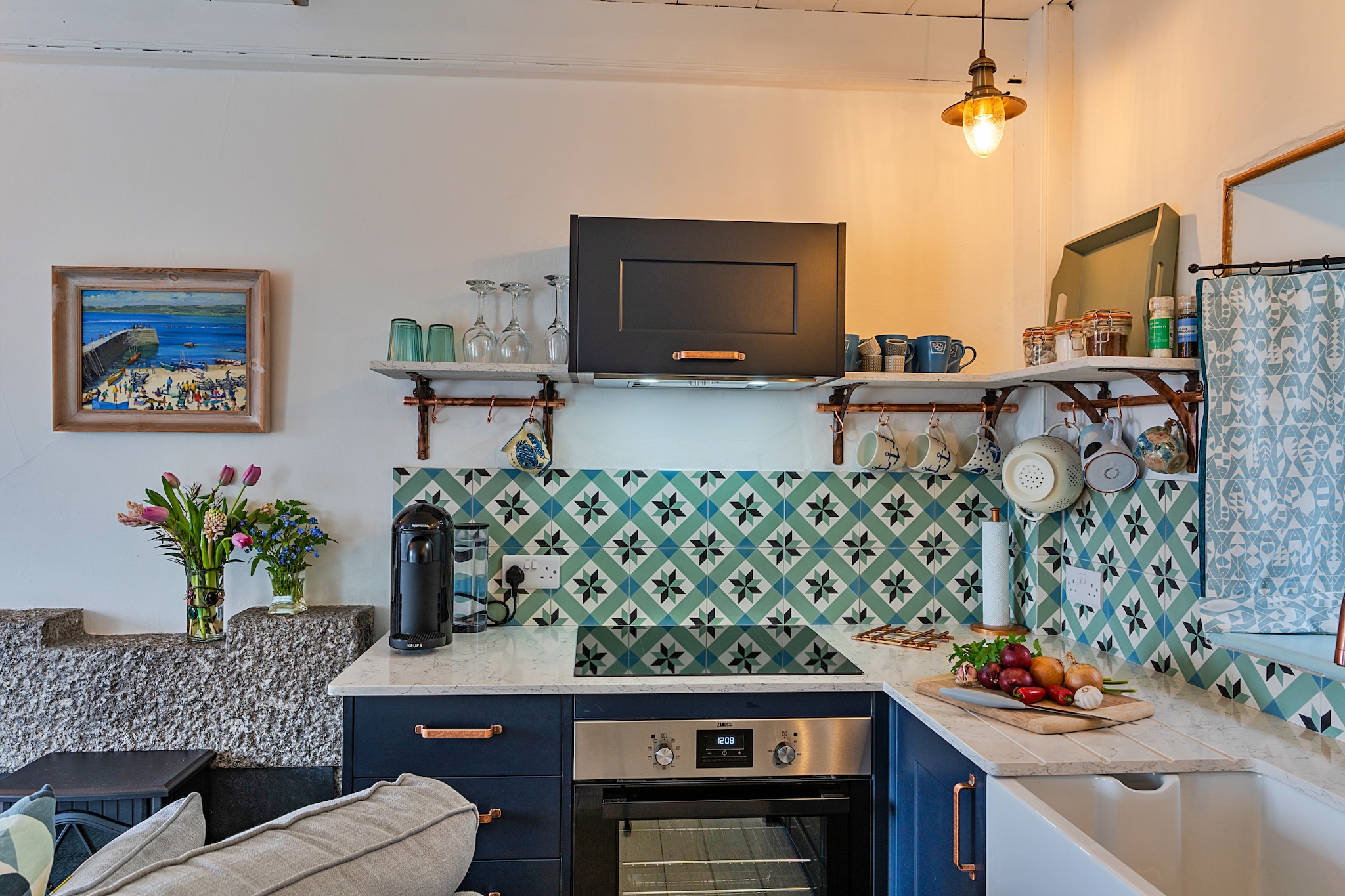 Cosy Mousehole Cottage with Sea Views-Keuken