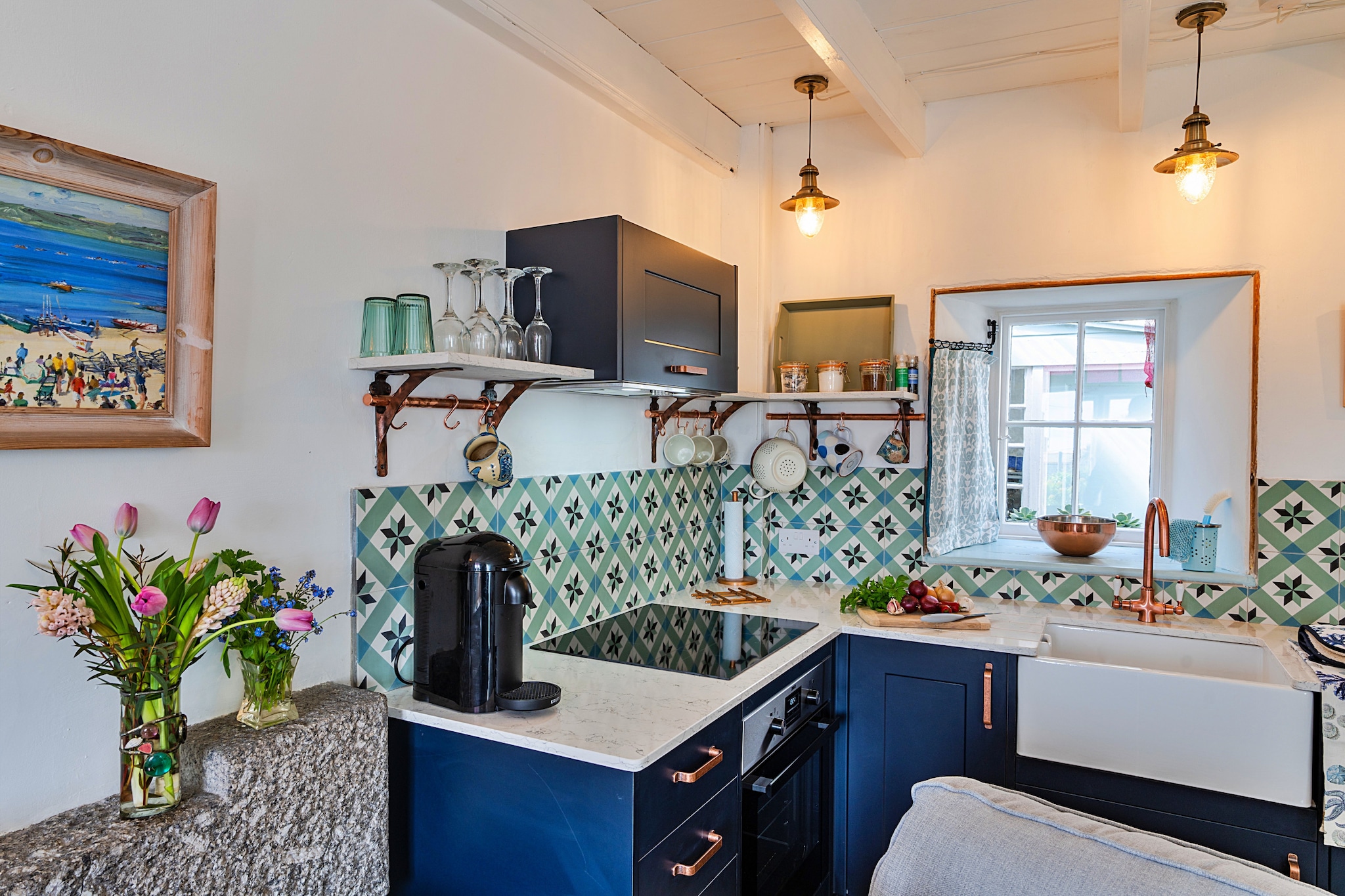 Cosy Mousehole Cottage with Sea Views-Keuken
