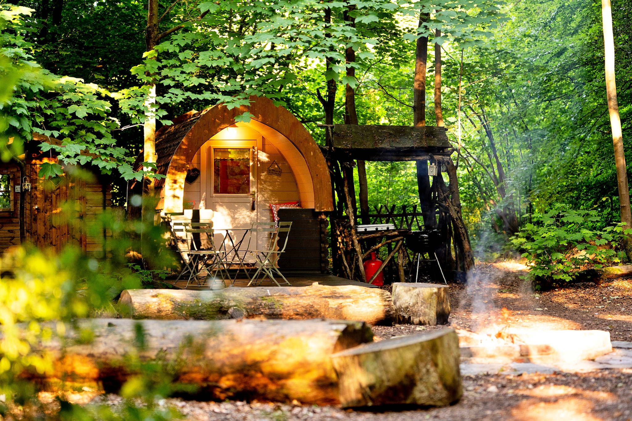 Bluebelle Glamping Pod-Buitenlucht