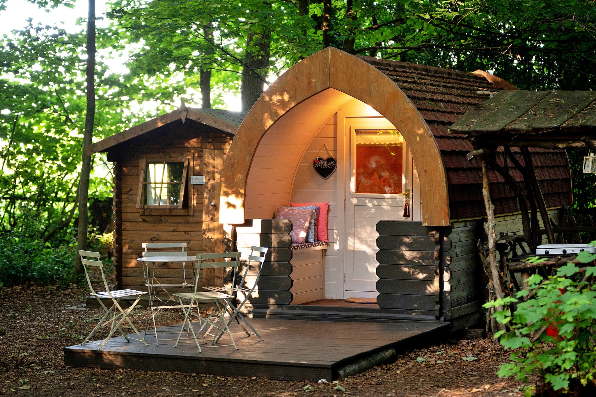 Bluebelle Glamping Pod-Buitenlucht