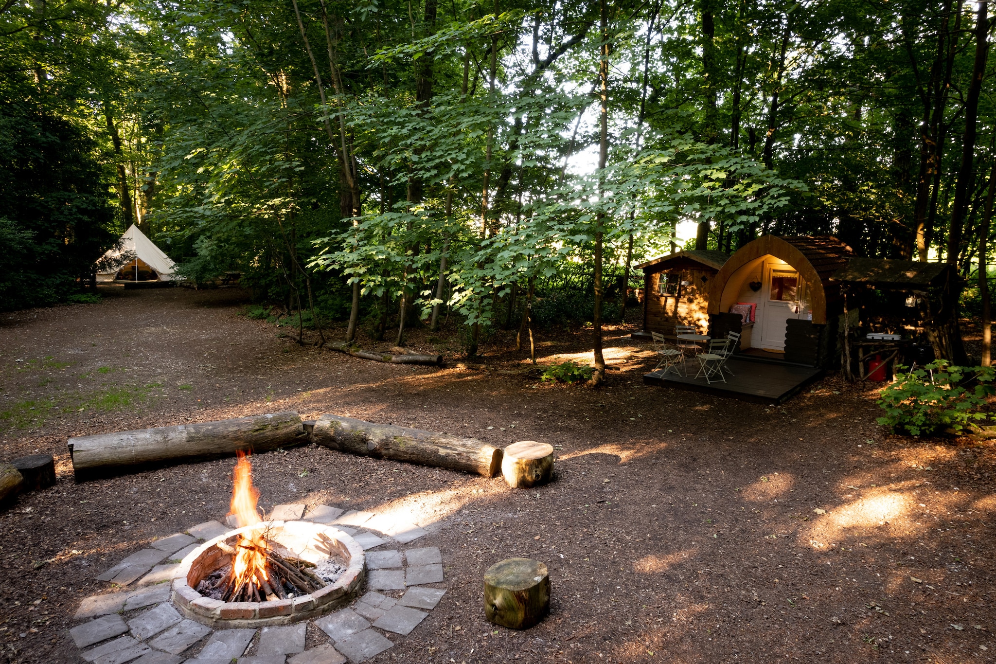 Bluebelle Glamping Pod-Buitenlucht