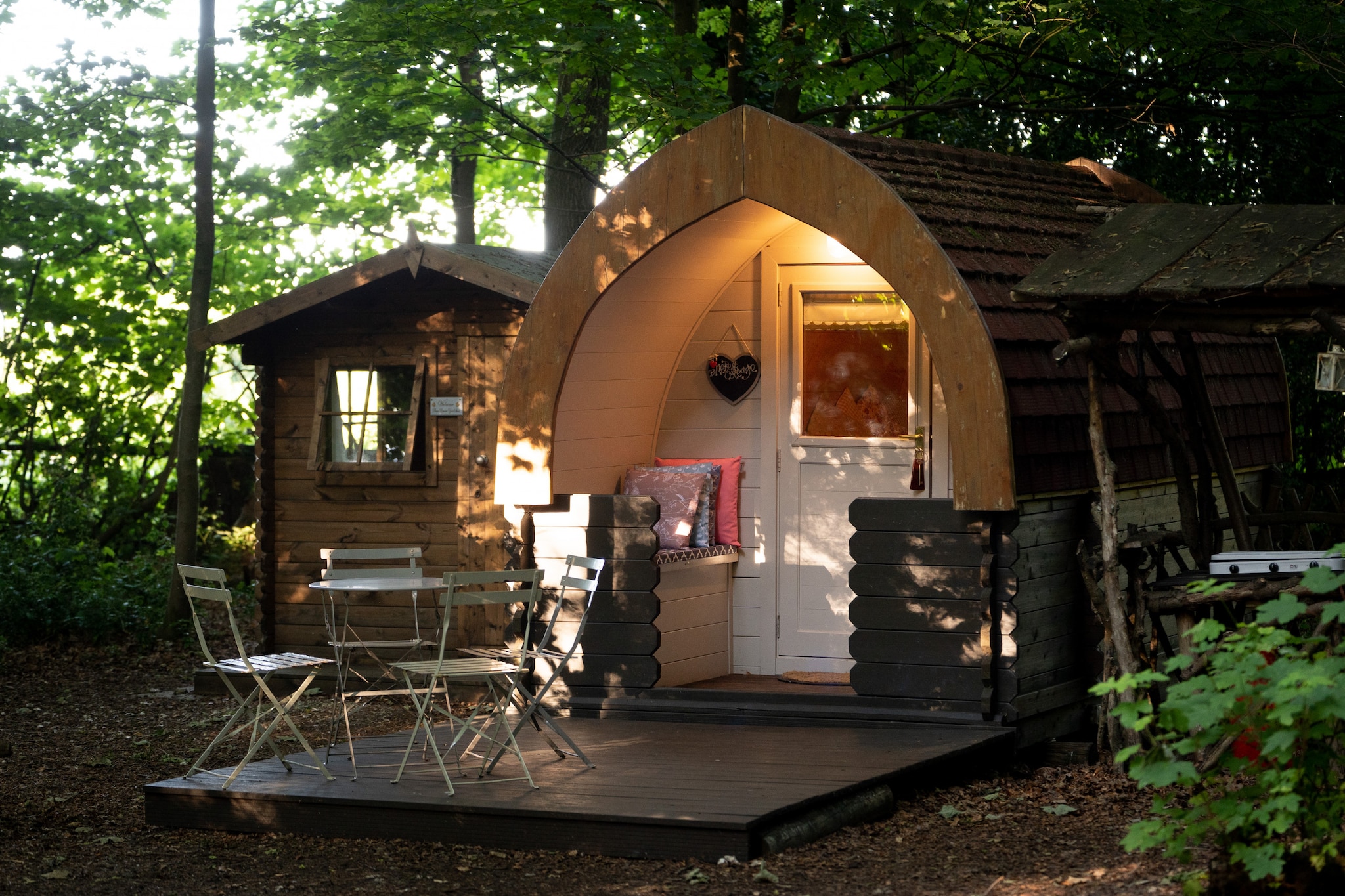 Bluebelle Glamping Pod-Buitenlucht