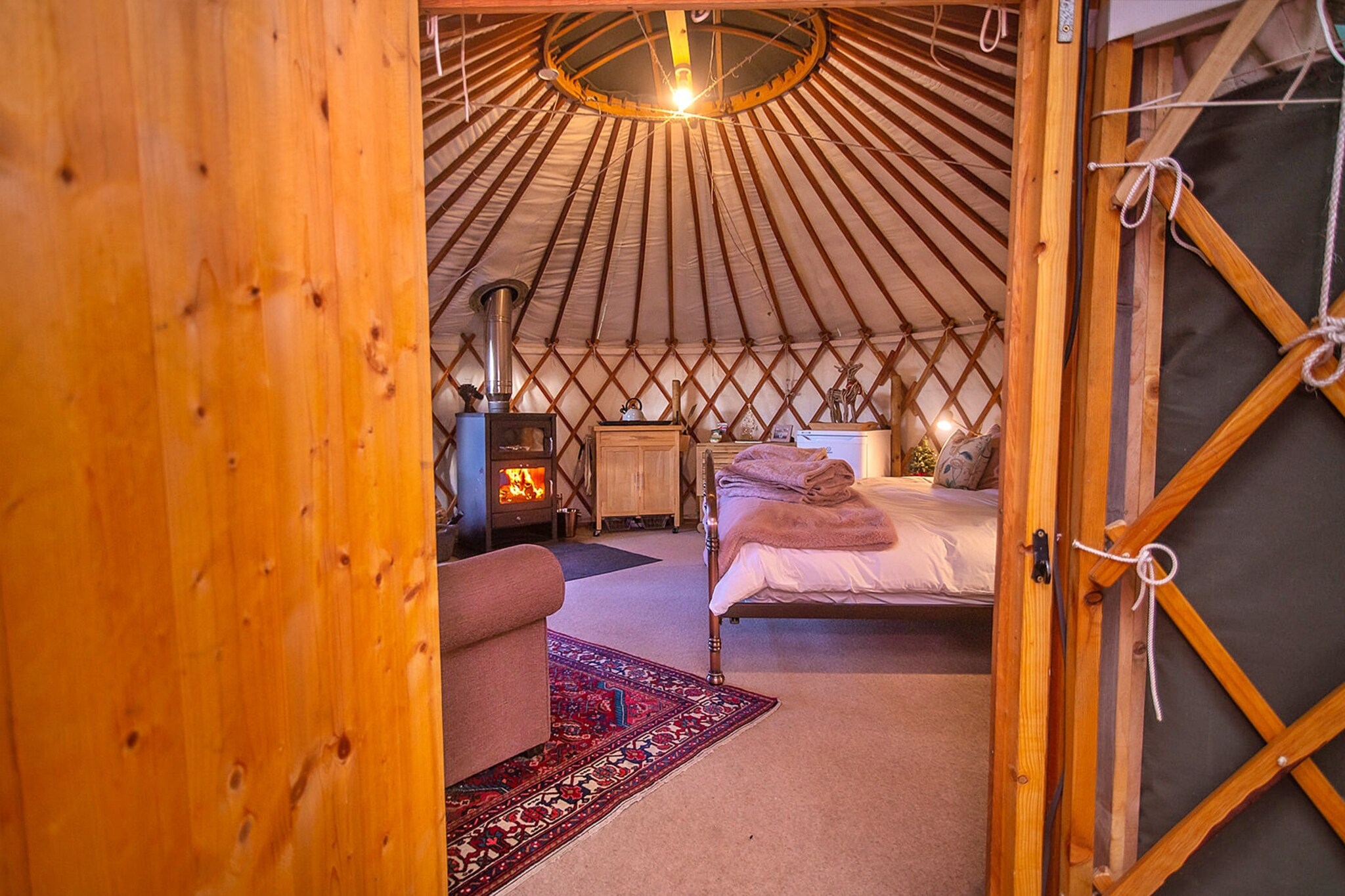 Bramble Yurt-Slaapkamer