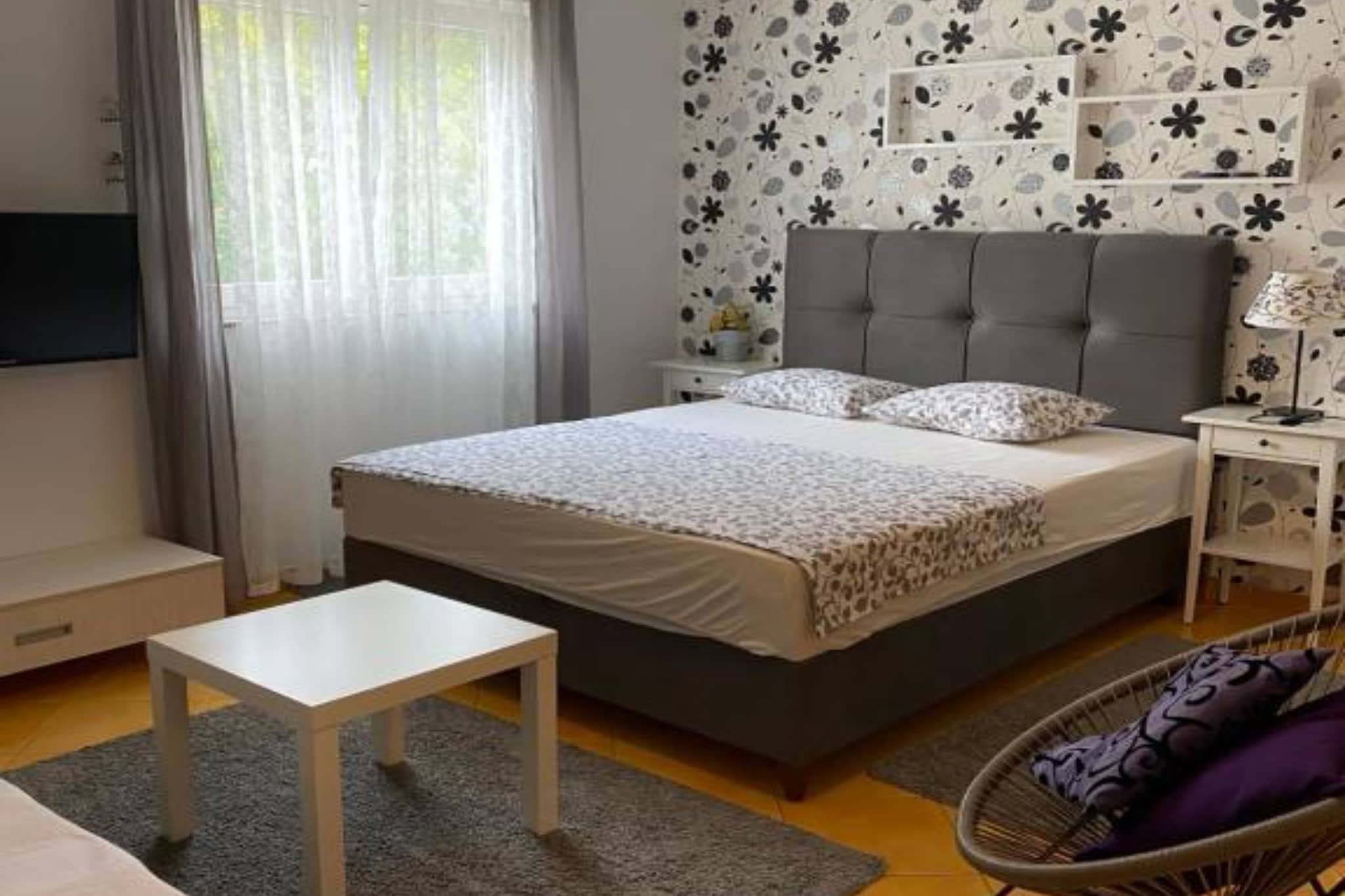 Apartments Lara Rab - Studio Apartment with Balcony-Bedroom