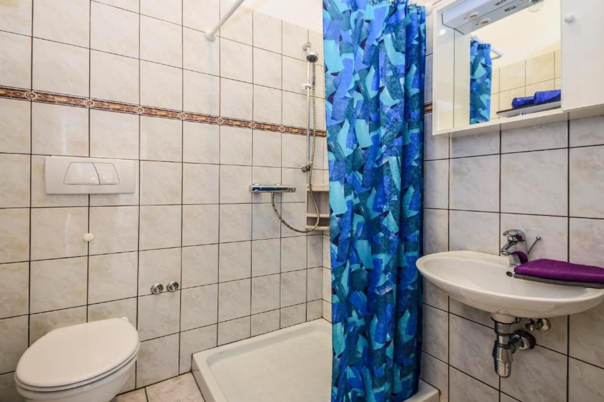 Villa Sanja - One Bedroom Apartment with Balcony and Sea View 3-Badkamer