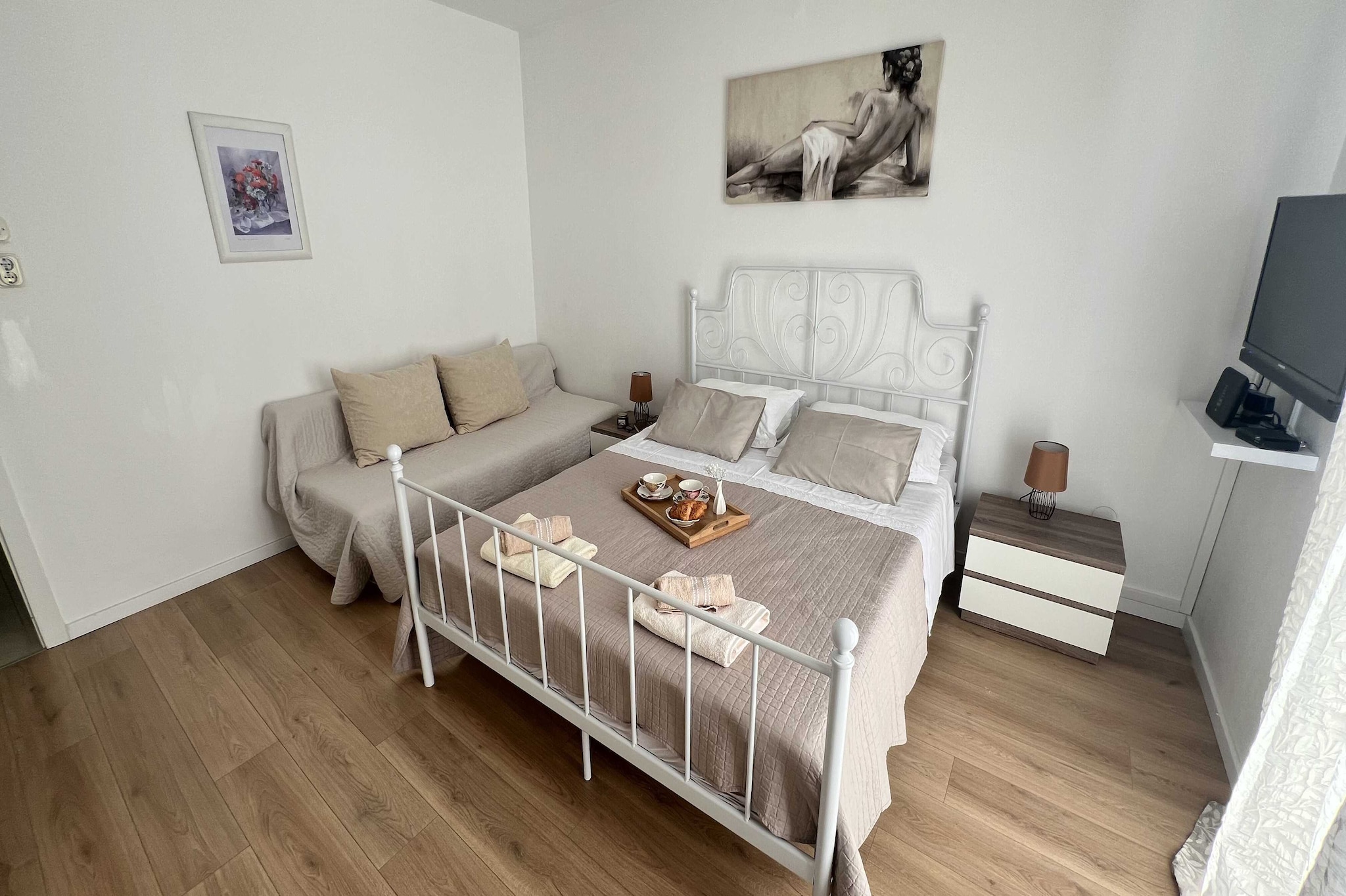 Apartmani Vela Makarska - Two Bedroom Apartment With Balcony-Slaapkamer