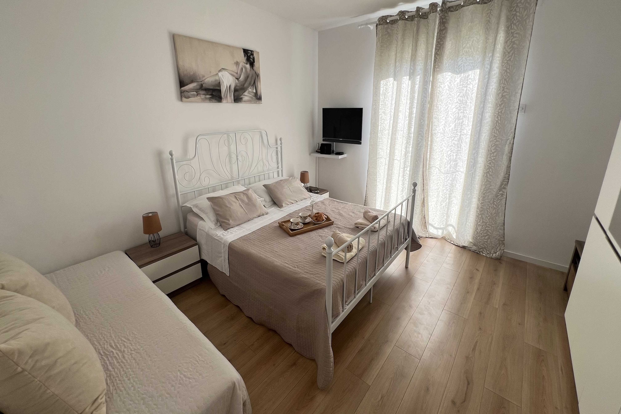Apartmani Vela Makarska - Two Bedroom Apartment With Balcony-Slaapkamer