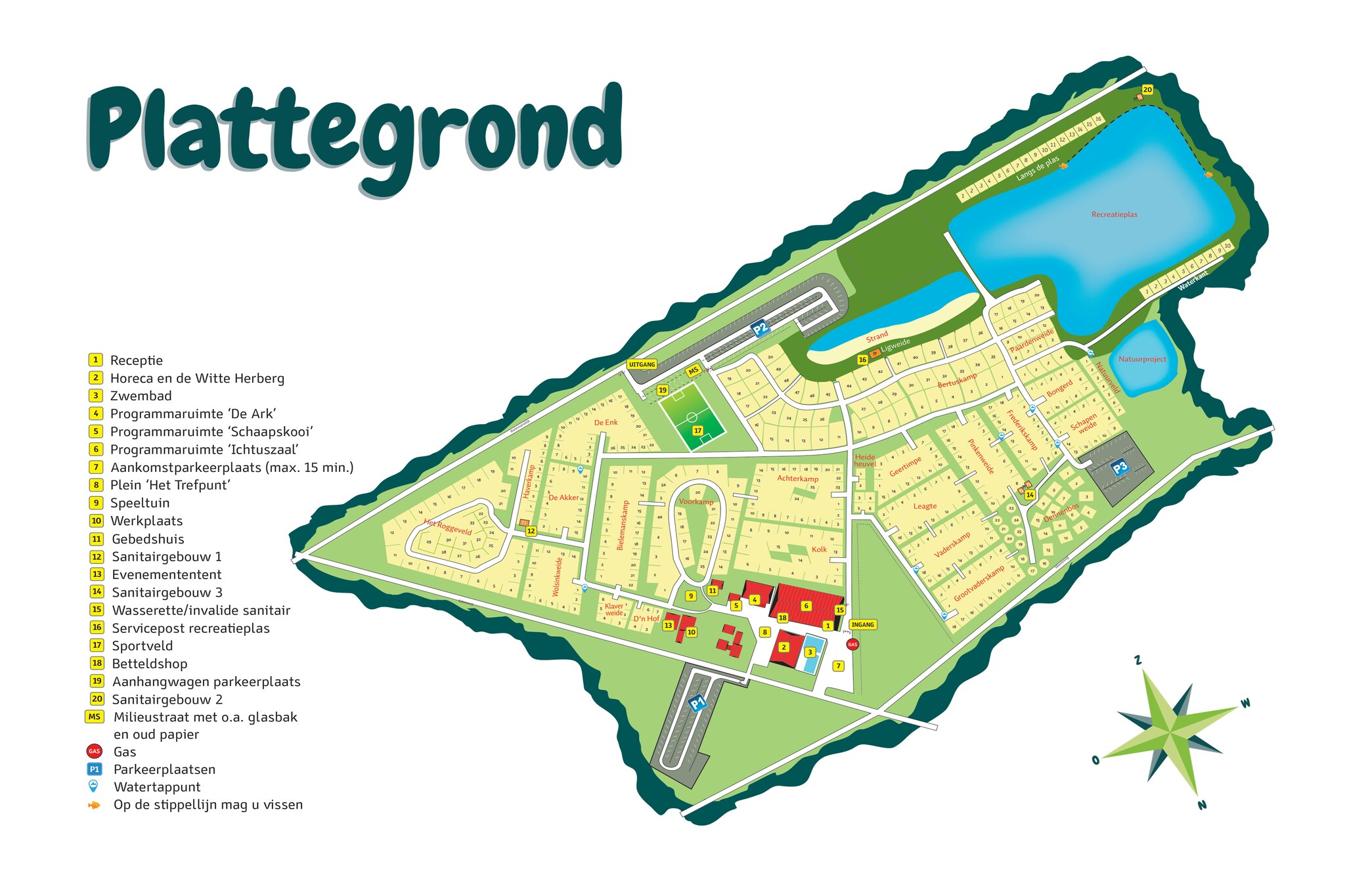 Chalet 35m2 B | 4 personen-Plattegrond
