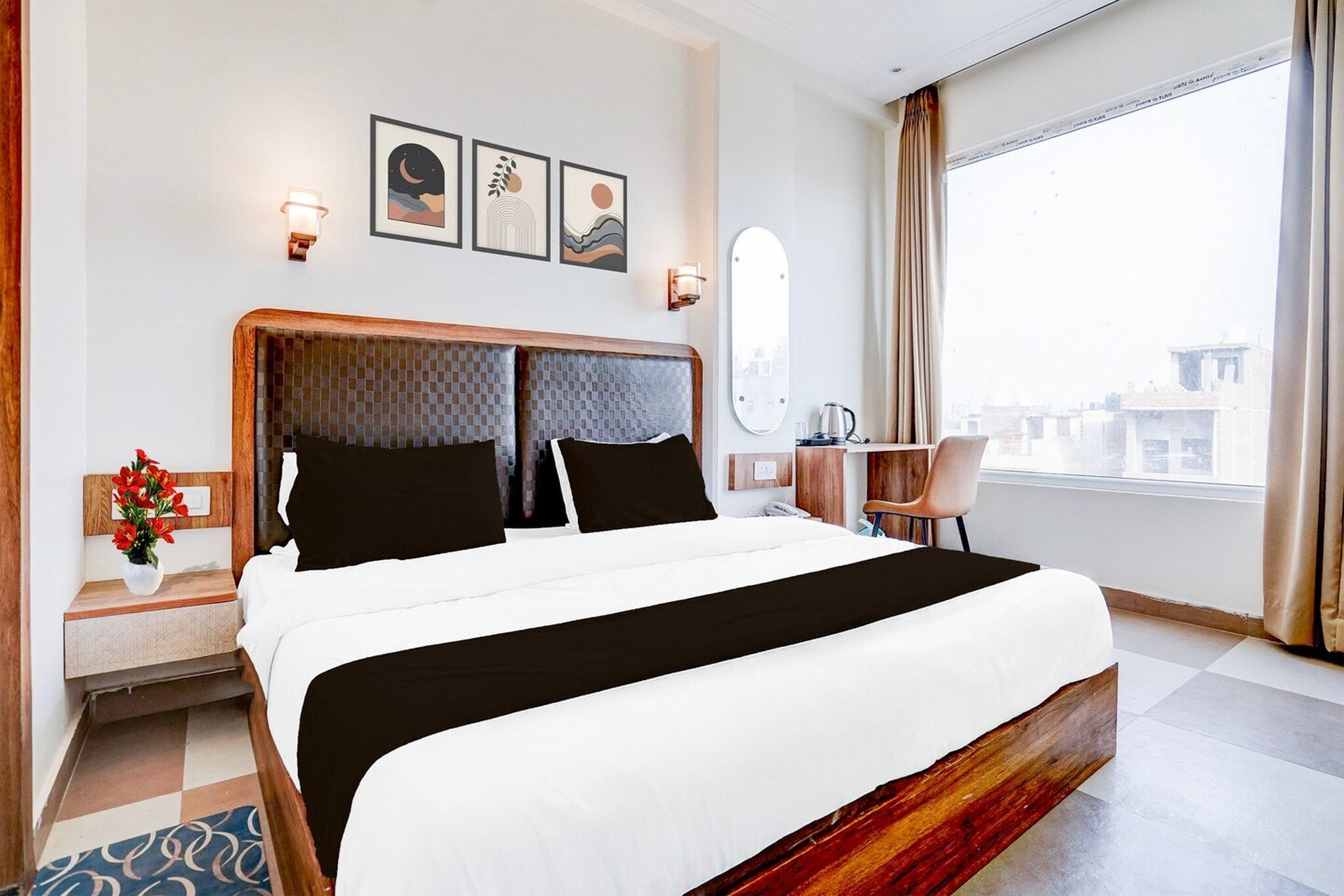 Located within 1.8 km of Varanasi Junction Railway Station and 5.4 km of Harishchandra Ghat, Super Townhouse Lahartara Railway Bridge Near Bus Stop provides rooms with air conditioning and a private bathroom in Varanasi. With free WiFi, this 2-star hotel offers room service and a 24-hour front desk. The hotel features family rooms.
All units at the hotel are equipped with a seating area, a flat-screen TV with satellite channels and a private bathroom with free toiletries and a bath or shower. Guest rooms include a desk.
Guests at Super Townhouse Lahartara Railway Bridge Near Bus Stop can enjoy a continental breakfast.
Kedar Ghat is 5.4 km from the accommodation, while Dasaswamedh Ghat is 6 km away. Lal Bahadur Shastri International Airport is 26 km from the property.
Unmarried couples are warmly welcome at this property.
Guests with local ID proof are warmly welcome.
Early Check-In Policy: A full day’s room rate will be charged for check-ins before 6:00 AM. Complimentary early check-in is available between 6:00 AM and 10:00 AM, subject to room availability.
Check-in is only available to guests aged 18 and above. Please provide a government-issued ID to confirm your age.