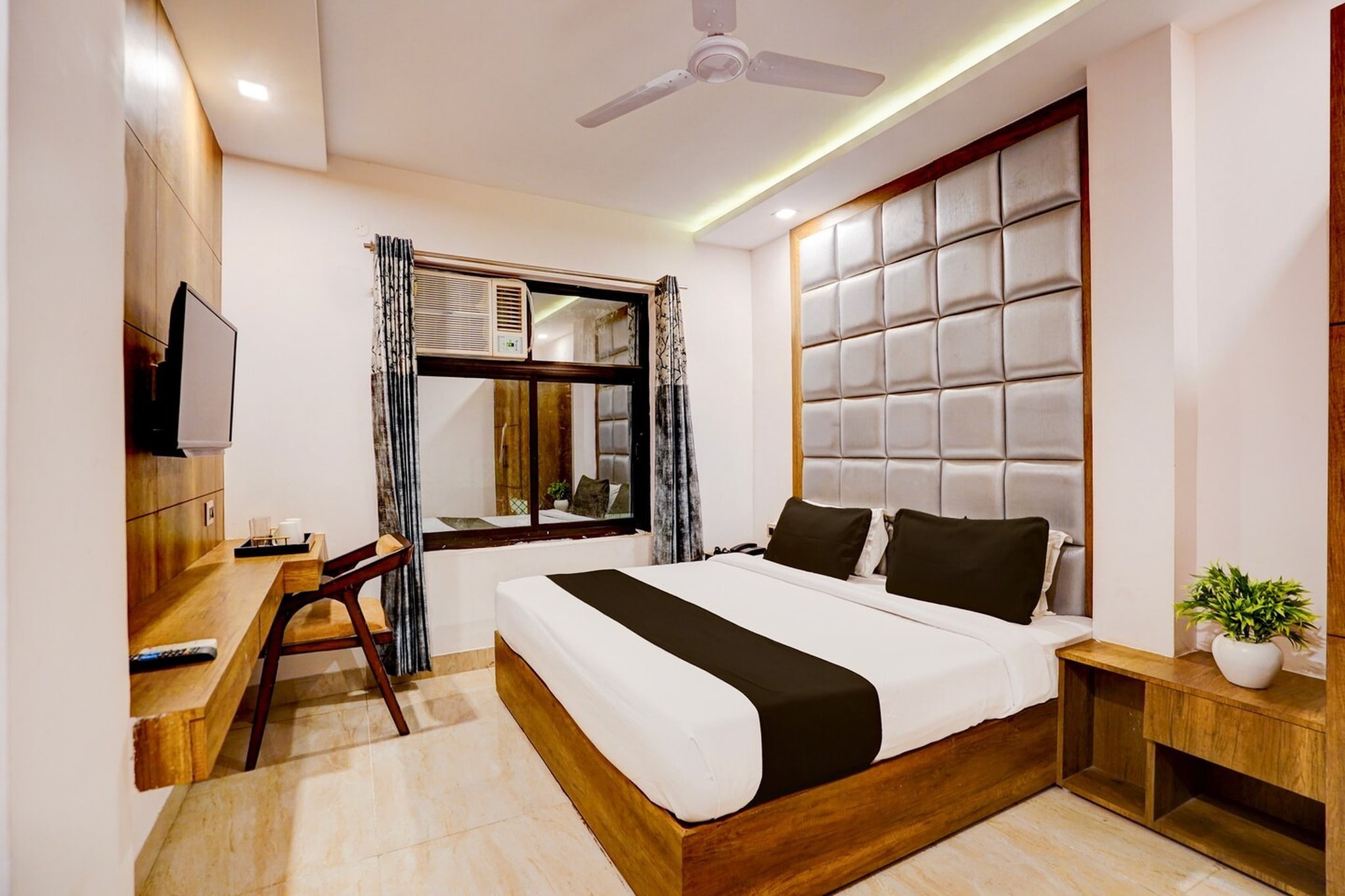 Comfortable Accommodations: Rooms feature air-conditioning, TV, and free WiFi throughout the property. Family rooms and amenities such as a lounge, elevator, and shared kitchen enhance guest comfort. 

Dining and Leisure: A family-friendly restaurant serves Indian cuisine for lunch and dinner. The bar provides a relaxing space for guests to unwind.

Unmarried couples are warmly welcome at this property.
Guests with local ID proof are warmly welcome.
Check-in is only available to guests aged 18 and above. Please provide a government-issued ID to confirmÂ yourÂ age.