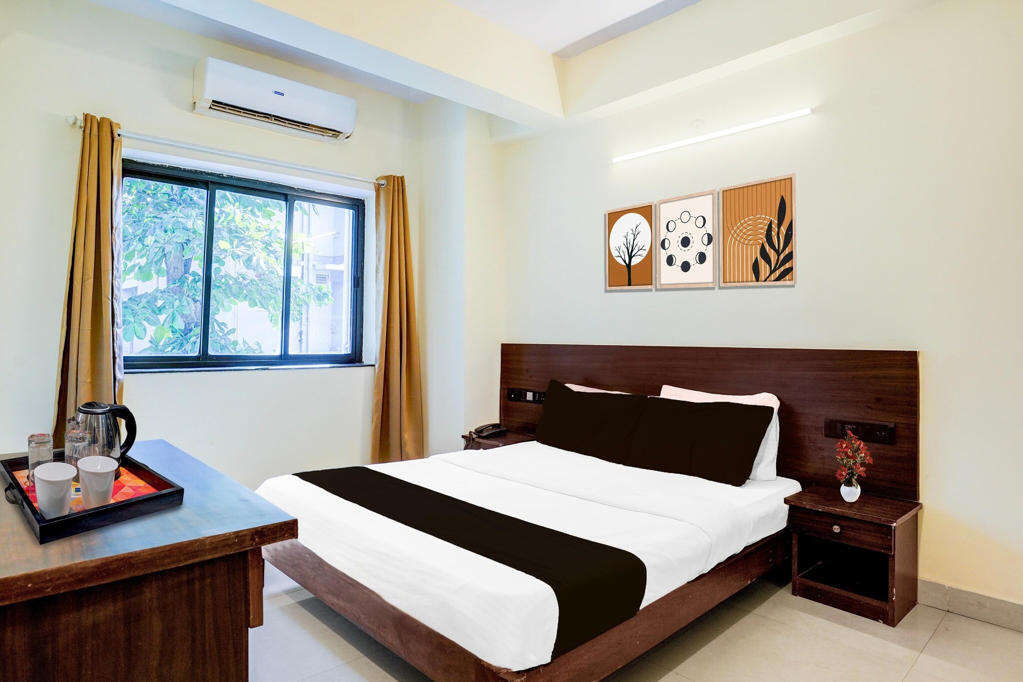 Comfortable Accommodations: Rooms feature air-conditioning, TV, and free WiFi throughout the property. Family rooms and amenities such as a lounge, elevator, and shared kitchen enhance guest comfort. Dining and Leisure: A family-friendly restaurant serves Indian cuisine for lunch and dinner. The bar provides a relaxing space for guests to unwind.
Unmarried couples are warmly welcome at this property.
Guests with local ID proof are warmly welcome.
Early Check-In Policy: A full day’s room rate will be charged for check-ins before 6:00 AM. Complimentary early check-in is available between 6:00 AM and 10:00 AM, subject to room availability.
Check-in is only available to guests aged 18 and above. Please provide a government-issued ID to confirm your age.