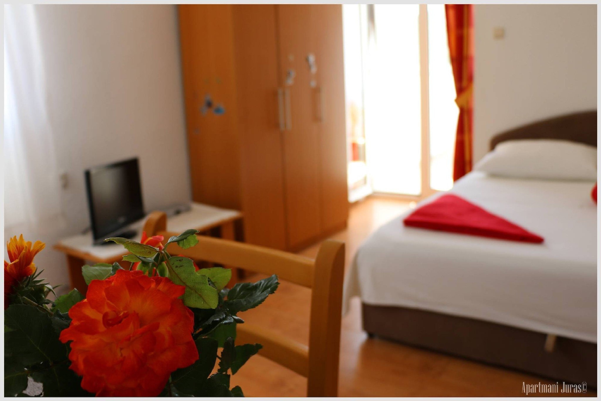 Apartments Juras - Studio Apartment with Loggia (Ana)-Bedroom