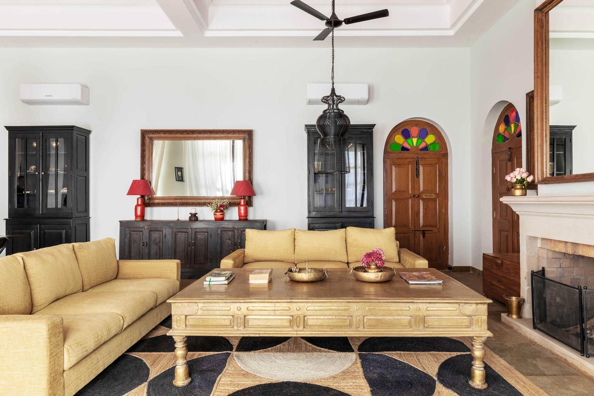 Ground floor: (Bedroom with bathroom, Bedroom with bathroom, Bedroom with bathroom, Bedroom with bathroom, Bedroom with bathroom, Bedroom with bathroom, Bedroom with bathroom, Bedroom with bathroom, electric kettle, receptions, balcony, garden, swimming pool(private), lift, iron)