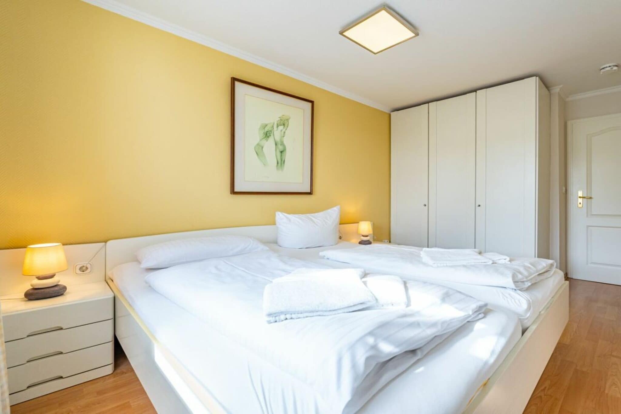 Vacuum Cleaner, Living room(TV, CD player), Kitchen(Kitchenette, hob, electric kettle, toaster, coffee machine, oven, dishwasher), bedroom(double bed), bathroom(Mirror, toilet, shower, washbasin, hairdryer), Internet access, heating, parking, ironing board, iron