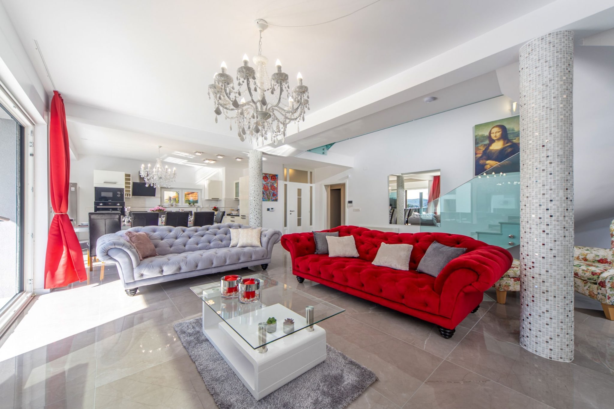 Villa Shaula -  Five Bedroom Holiday Home with Pool,Sauna and Gym-Wohnzimmer