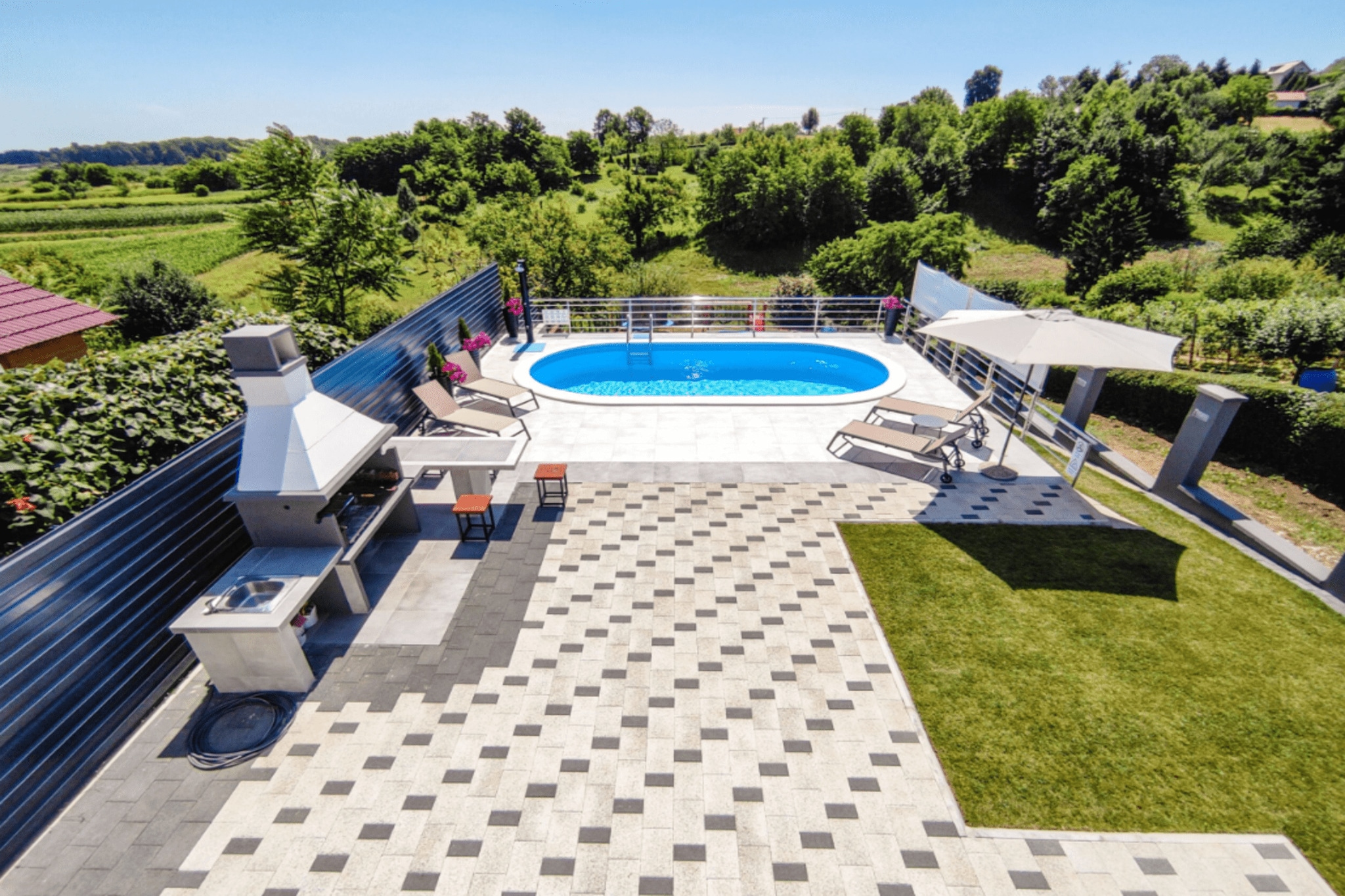 Holiday Home Dom & San - Two Bedroom Holiday Home with Swimming pool-Buitenlucht