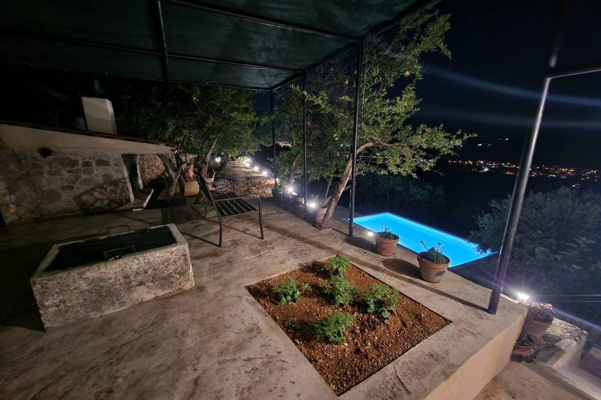 Stone House Bay View Kaštela - Two Bedroom House with Pool-Terrasse