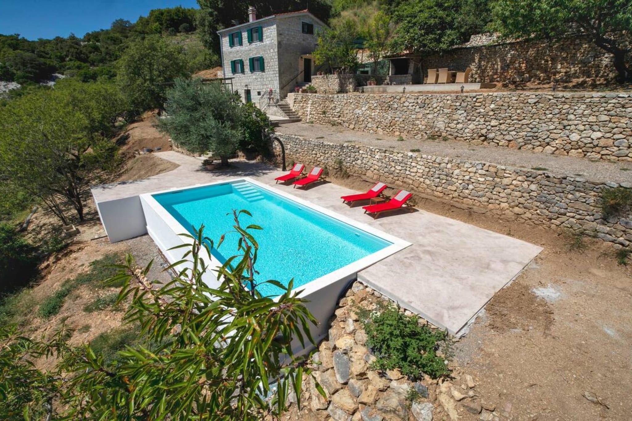 Stone House Bay View Kaštela - Two Bedroom House with Pool-Piscine