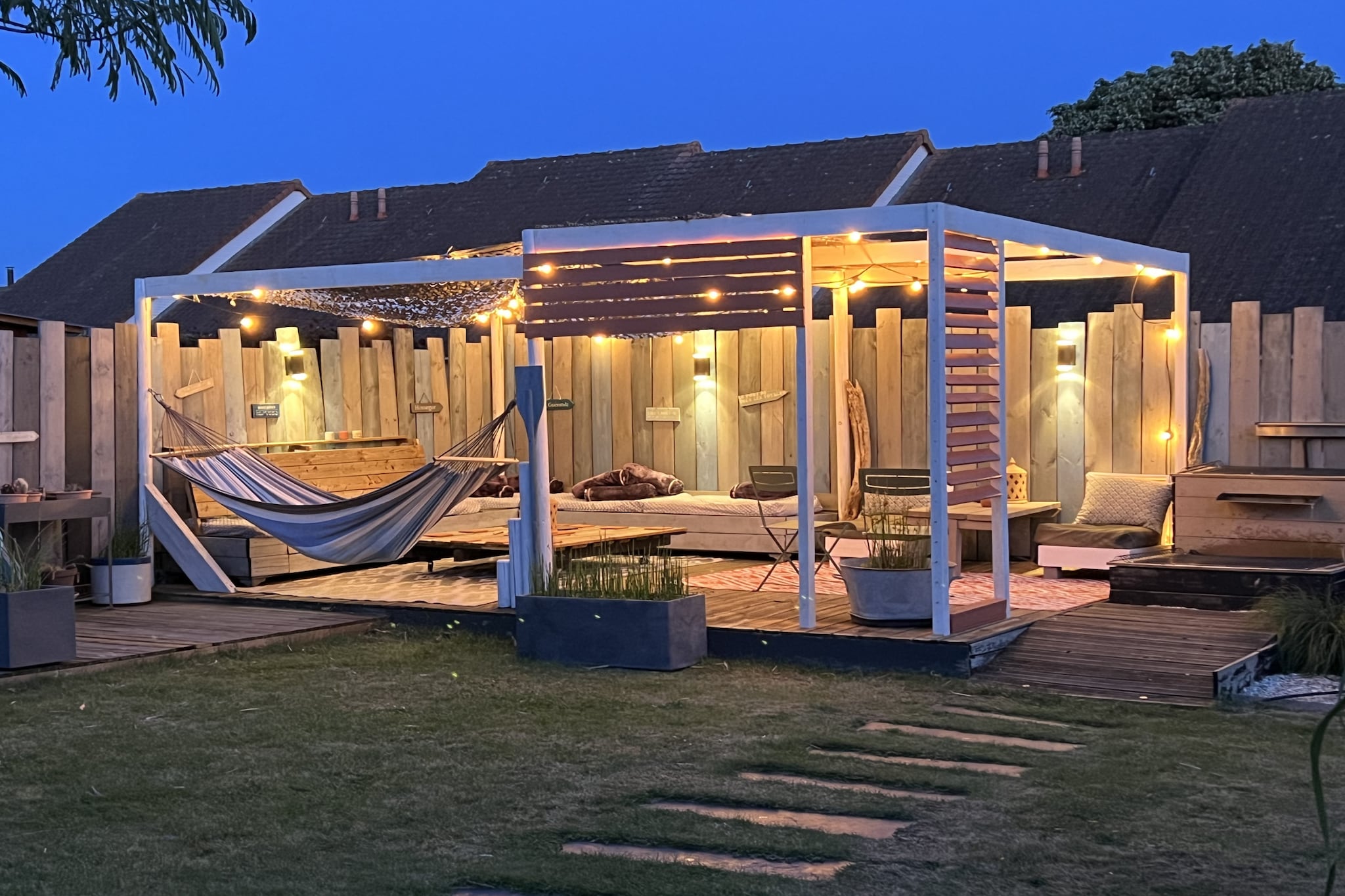 Villa Cap Ferret - 10pers - Piscine - Rêve au Mans-Terrasbalkon