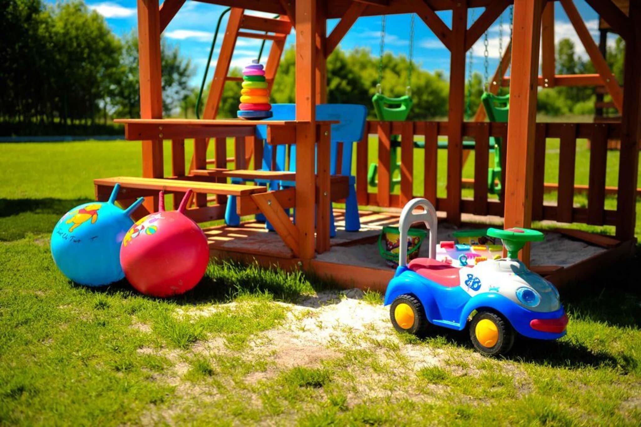Piętrowe domki wakacyjne w Pleśnej-Tuinen zomer