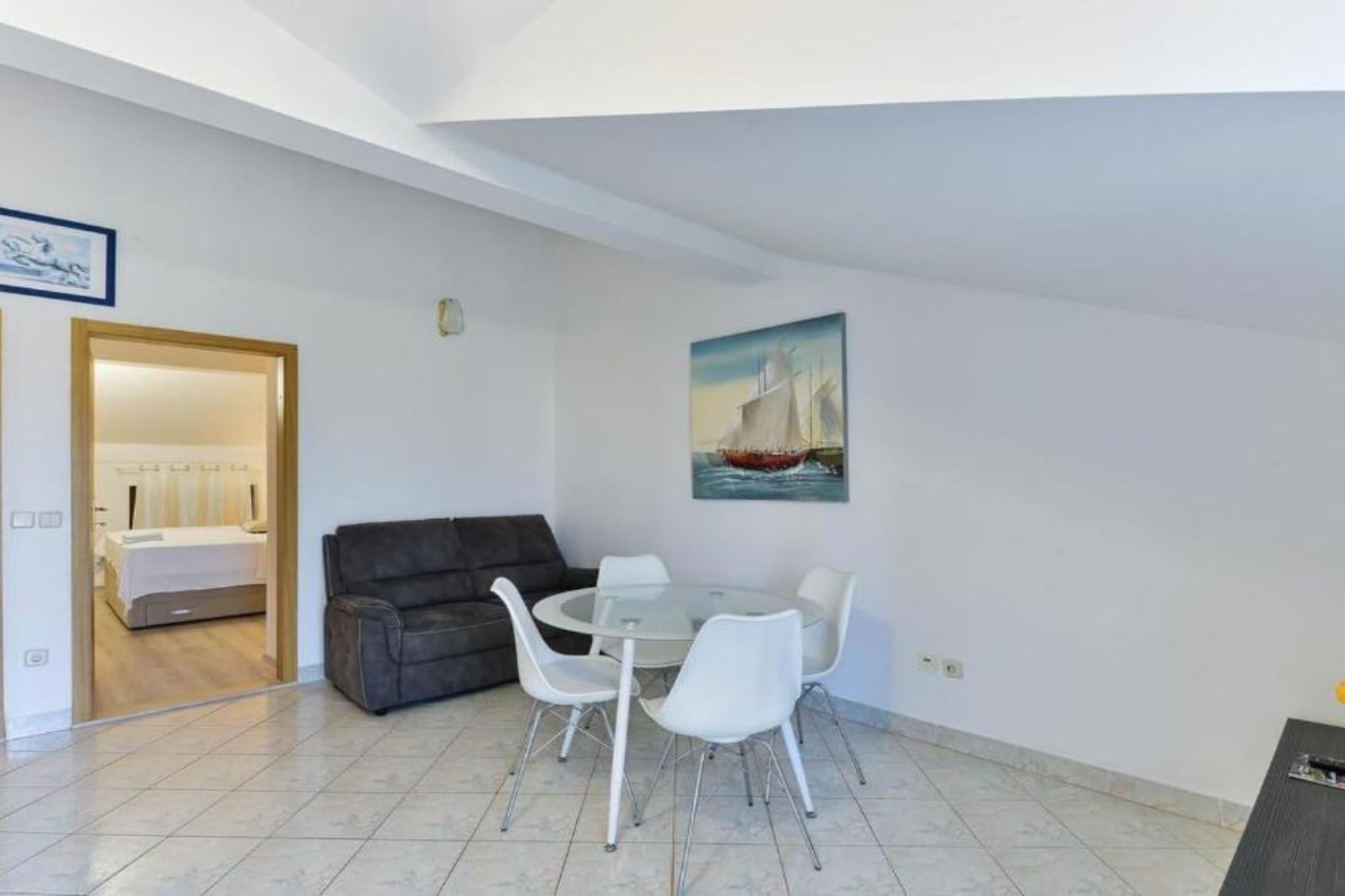 Apartments Franica with Heated Pool and Hot-Tub - One Bedroom Apartment with  Balcony-Woonkamer