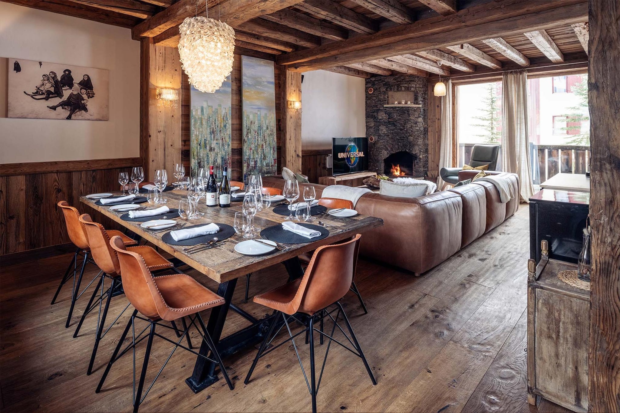 Chalet 6 pièces  cabine 10/12 personnes-Eetkamer