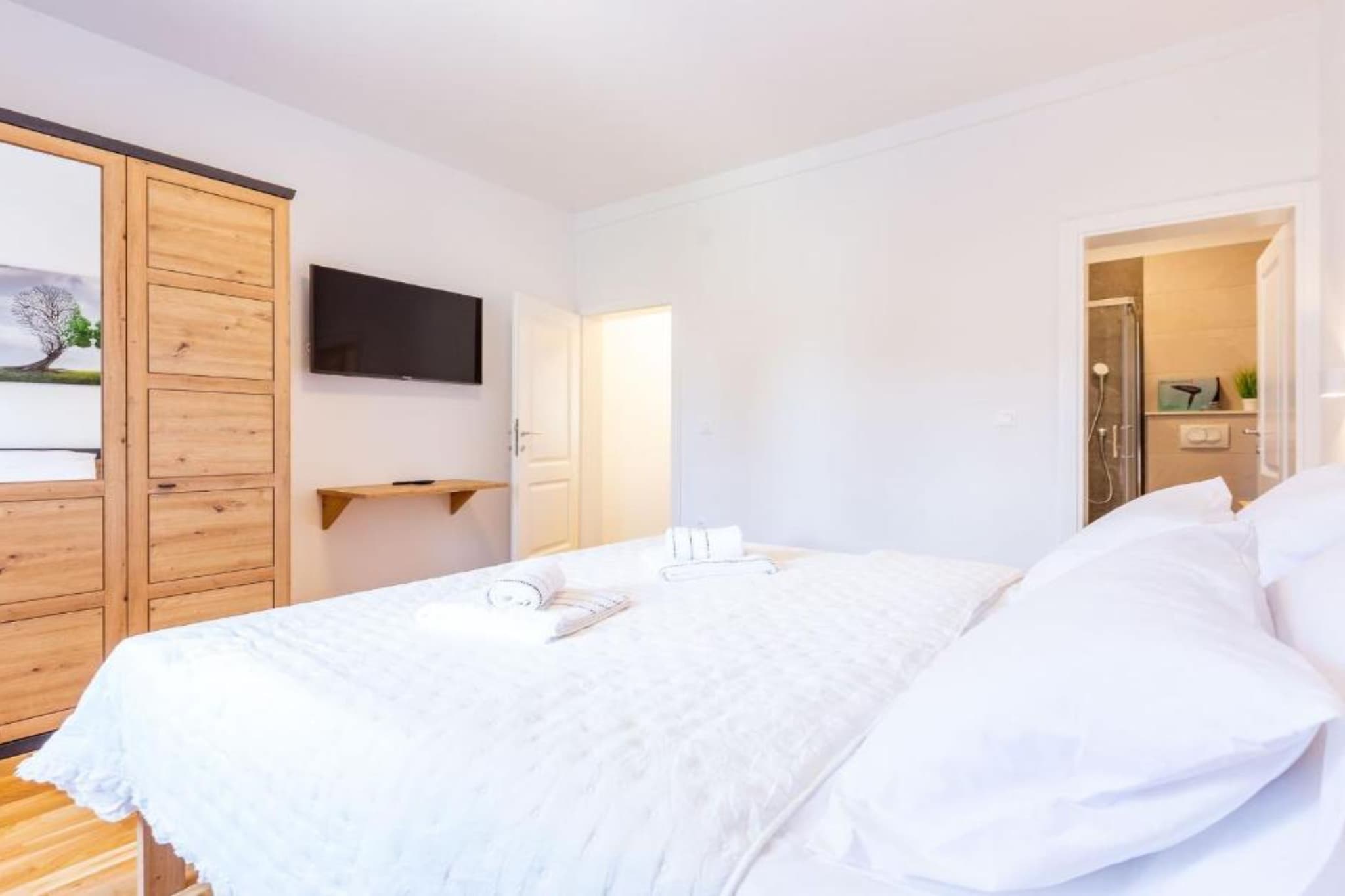 Peaceful Murvica Villa Pool, Garden, and Modern Comfort - Two Bedroom Holiday Home with Private Pool-Bedroom