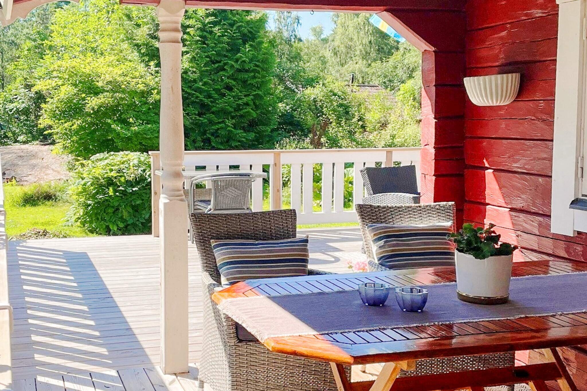 Welcome to this cozy summer cottage in a scenic rural setting in Ã…kerby, just a short distance outside EnkÃ¶ping. The perfect accommodation for those looking to unwind and enjoy the Swedish summer in a peaceful and harmonious environment! Here, you'll stay comfortably in both a main cottage and a guest house, with a large terrace and a lush garden. The main house features a living room for relaxing and socializing, a kitchen for cooking, a pleasant bedroom with two single beds, and a fresh bathroom equipped with a washing machine. Outdoors, youâ€™ll find generous seating areas on two different terraces â€“ one covered and one open â€“ ideal for enjoying meals and relaxing in either sun or shade. The guest house offers additional sleeping arrangements with a double bed and a bunk bed, making it perfect for bringing the whole family together under one roof. The surrounding area offers beautiful nature and several swimming spots, such as HÃ¤rjarÃ¶ beach. From HÃ¤rjarÃ¶, you can also take a boat trip to Birka â€“ the Viking city. Koffsan and HagslÃ¤tta beaches are also nearby. Visit GrÃ¶nsÃ¶Ã¶ Castle and stroll through its lovely castle park. In central EnkÃ¶ping, youâ€™ll find all the services and amenities you need. This is a holiday home with a wide range of nearby attractions for all ages and interests. Enjoy the charm of small nearby towns, or take a trip to central Uppsala or Stockholm if you're in the mood for city life. Otherwise, this is the perfect spot for a calm and relaxing vacation close to nature. Have a lovely holiday!