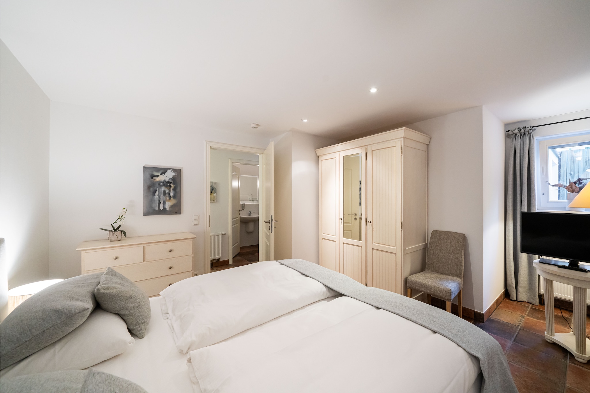 Haus Sonne - Souterrain Fewo - Strandhotel Fischland-Slaapkamer