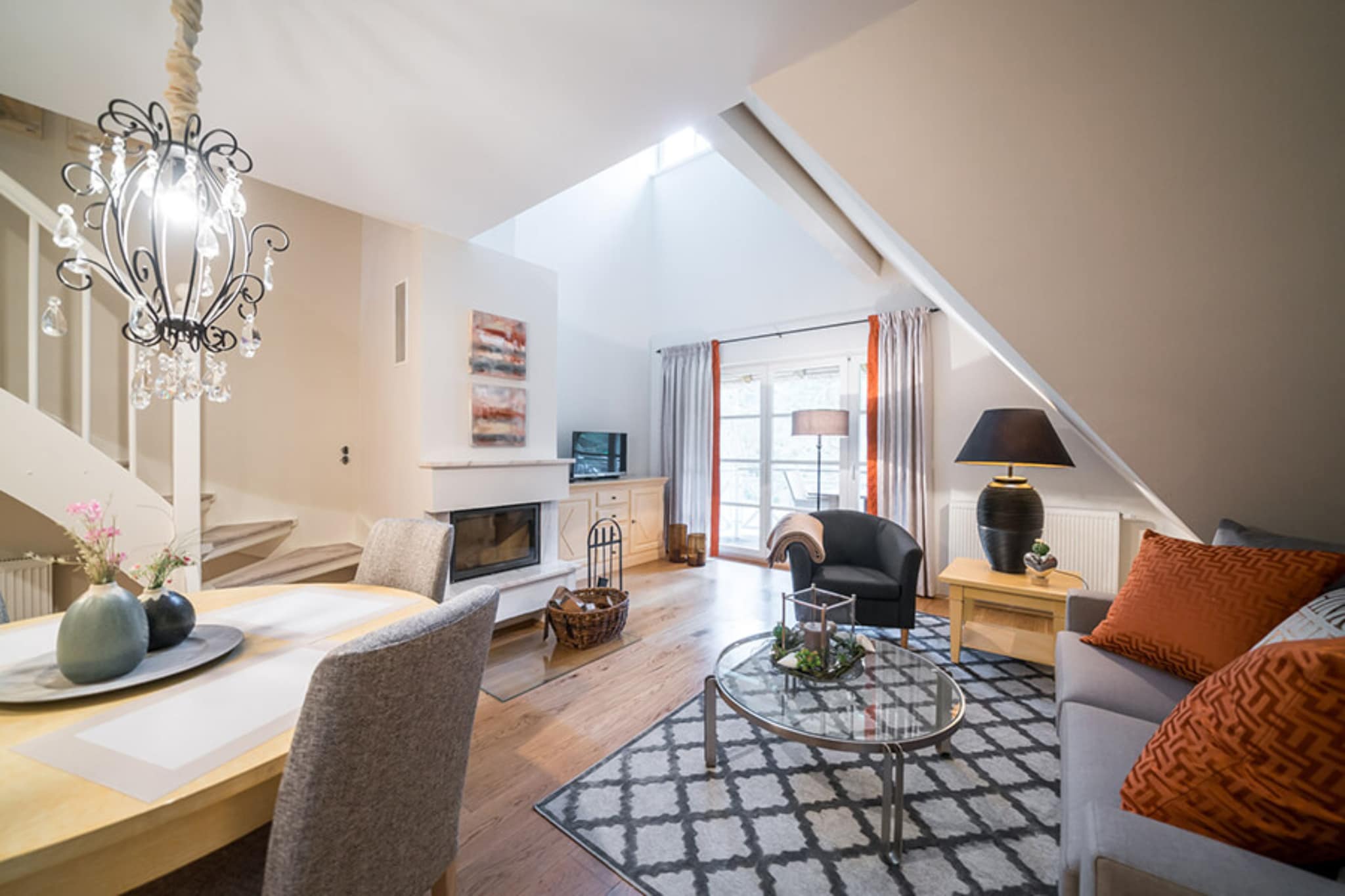 Haus Sonne - Maisonette Fewo - Strandhotel Fischland-Woonkamer