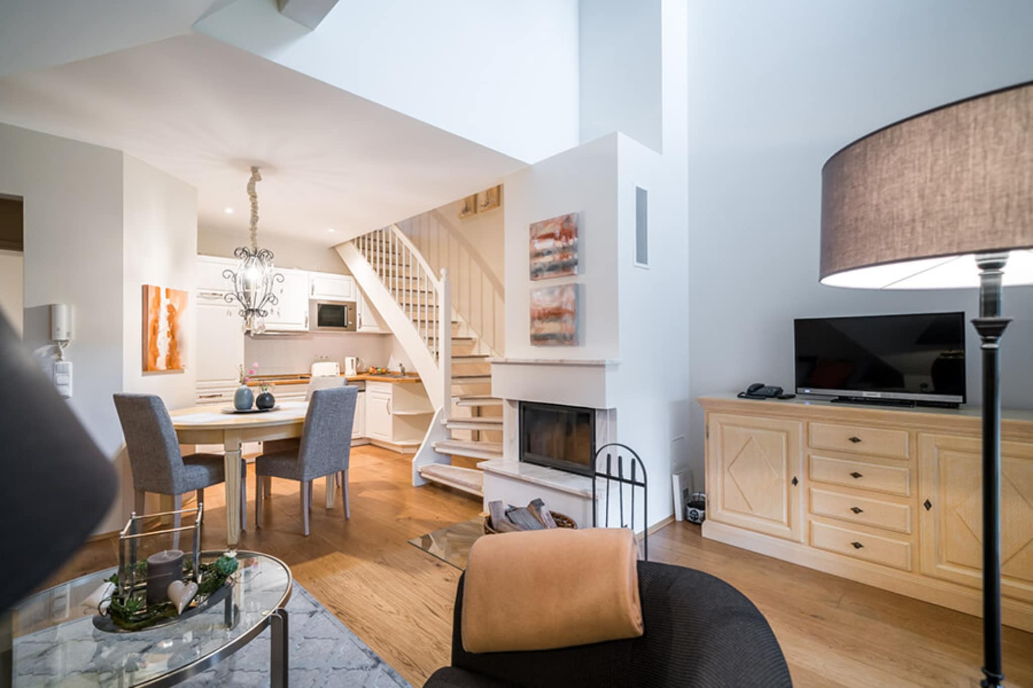 Haus Sonne - Maisonette Fewo - Strandhotel Fischland-Woonkamer