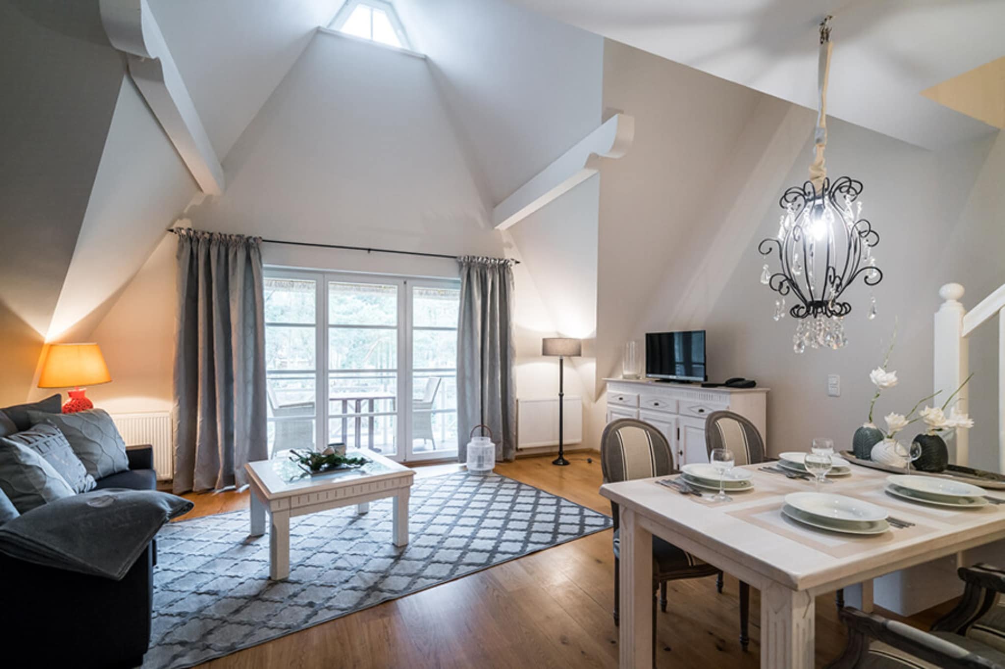 Haus Sonne - Maisonette Fewo - Strandhotel Fischland-Woonkamer