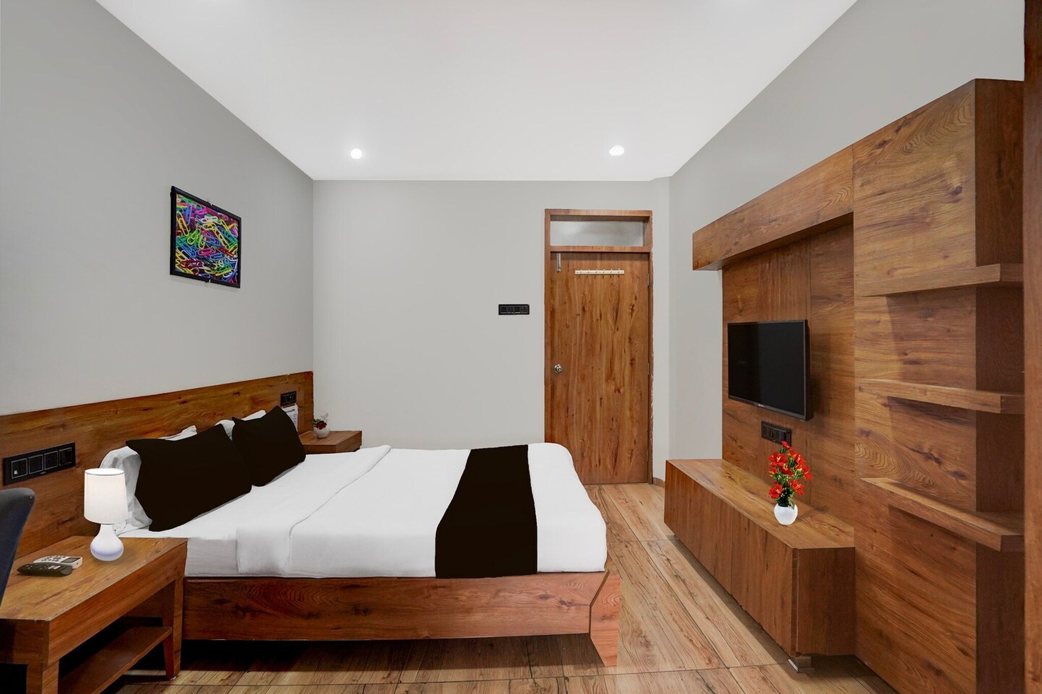 Collection O MG Road Rajkot Formerly Shahi Darbar features accommodation in Rajkot. This 2-star hotel offers room service, a 24-hour front desk and free WiFi. The hotel has family rooms.
All rooms at the hotel are fitted with a seating area, a flat-screen TV with satellite channels and a private bathroom with free toiletries and a bath or shower. Guest rooms at Collection O MG Road Rajkot Formerly Shahi Darbar have air conditioning and a desk.
We’re sorry, but we are unable to accommodate unmarried couples at this property.
We’re sorry, but guests with local ID proof are not welcome at this property.
Apologies, but we are currently unable to host foreign nationals at this property.
Early Check-In Policy: A full day’s room rate will be charged for check-ins before 6:00 AM. Complimentary early check-in is available between 6:00 AM and 10:00 AM, subject to room availability.
Check-in is only available to guests aged 18 and above. Please provide a government-issued ID to confirm your age.