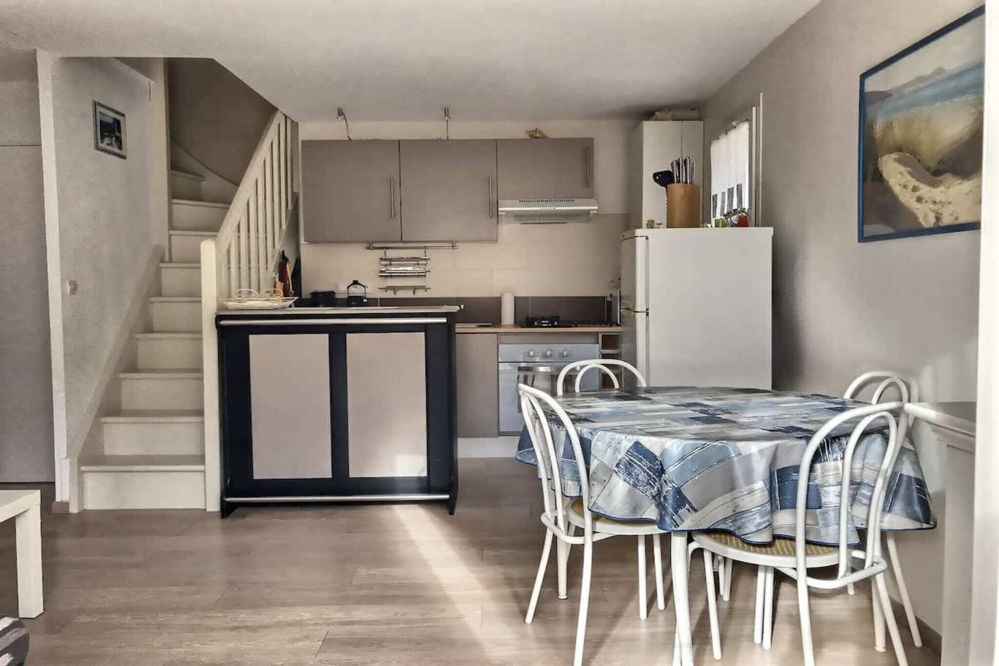 Bed Linen, Hot Water, Living room(double sofa bed, TV, dining table), Kitchen(stove, coffee machine, oven, microwave, dishwasher, fridge, freezer, dishes and cutlery, Cooking basics), bedroom(double bed), bedroom(2x single bed), bathroom(shower, washbasin), garage, Internet access, washing machine, balcony or terrace, patio, heating, garden, high chair, iron, Essentials