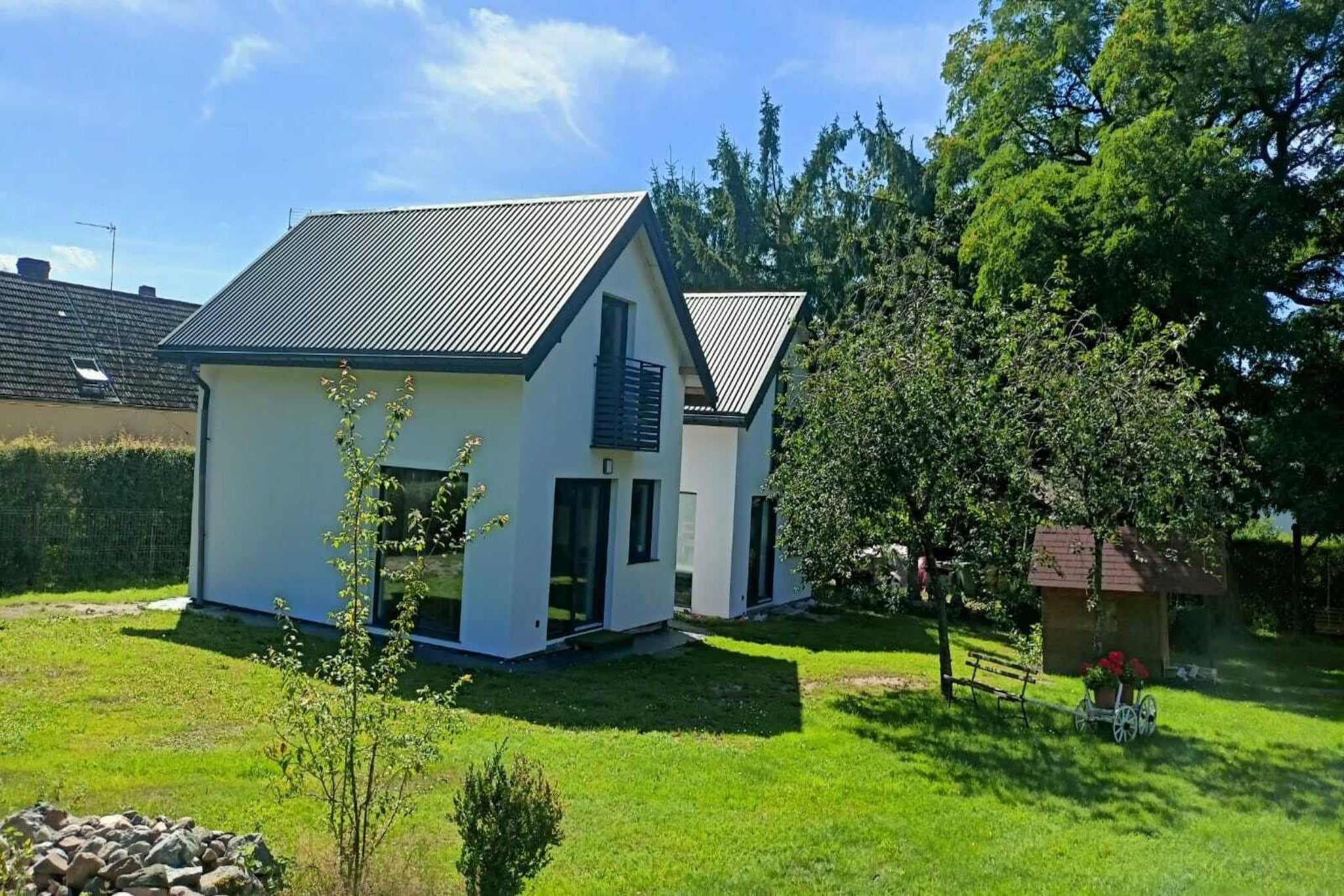 Nowy dom wakacyjny dla 7 osób Lędzin - Extérieur été