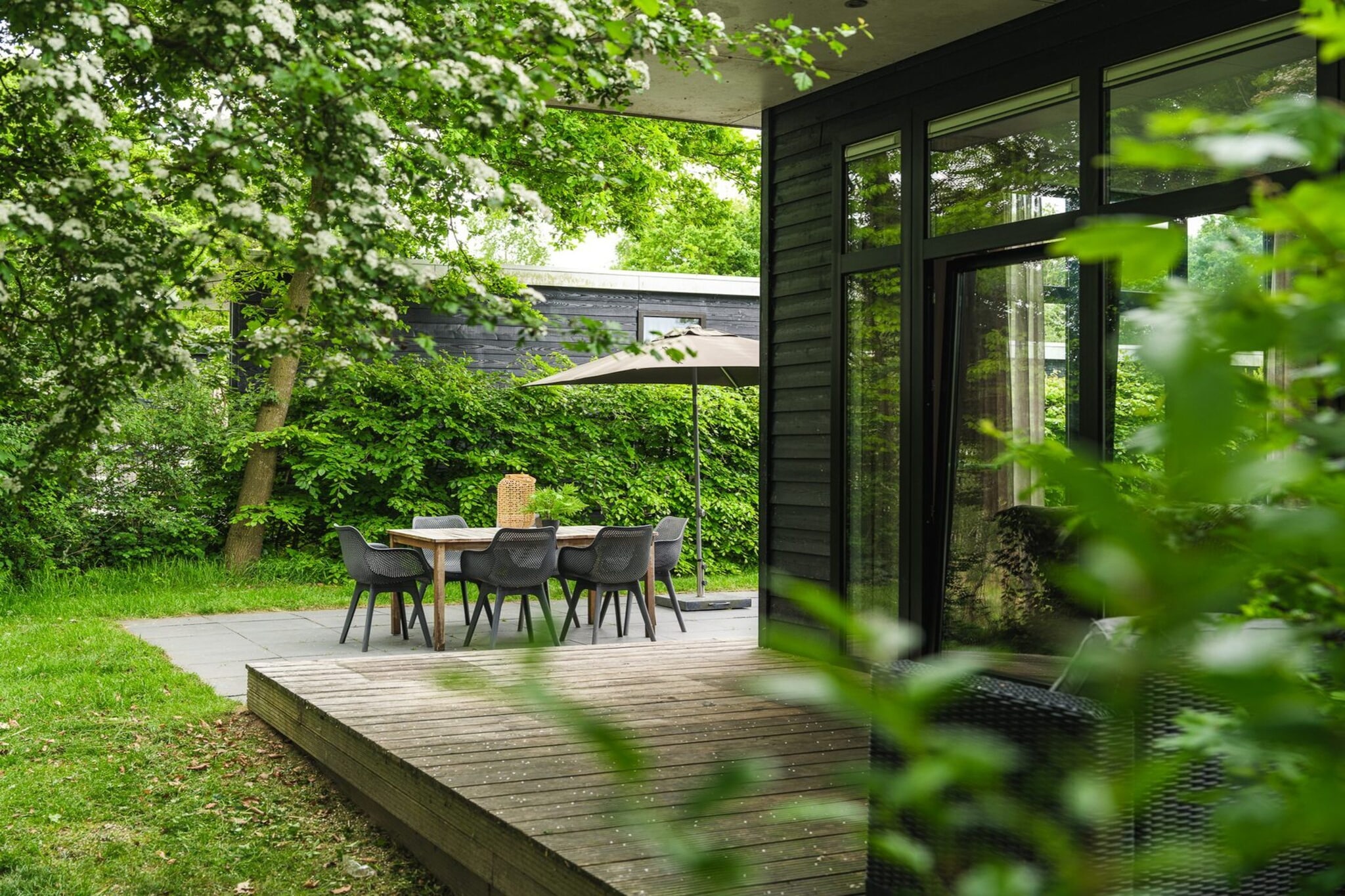 River Cabin with bubbeltub | 6 people - Terrasbalkon
