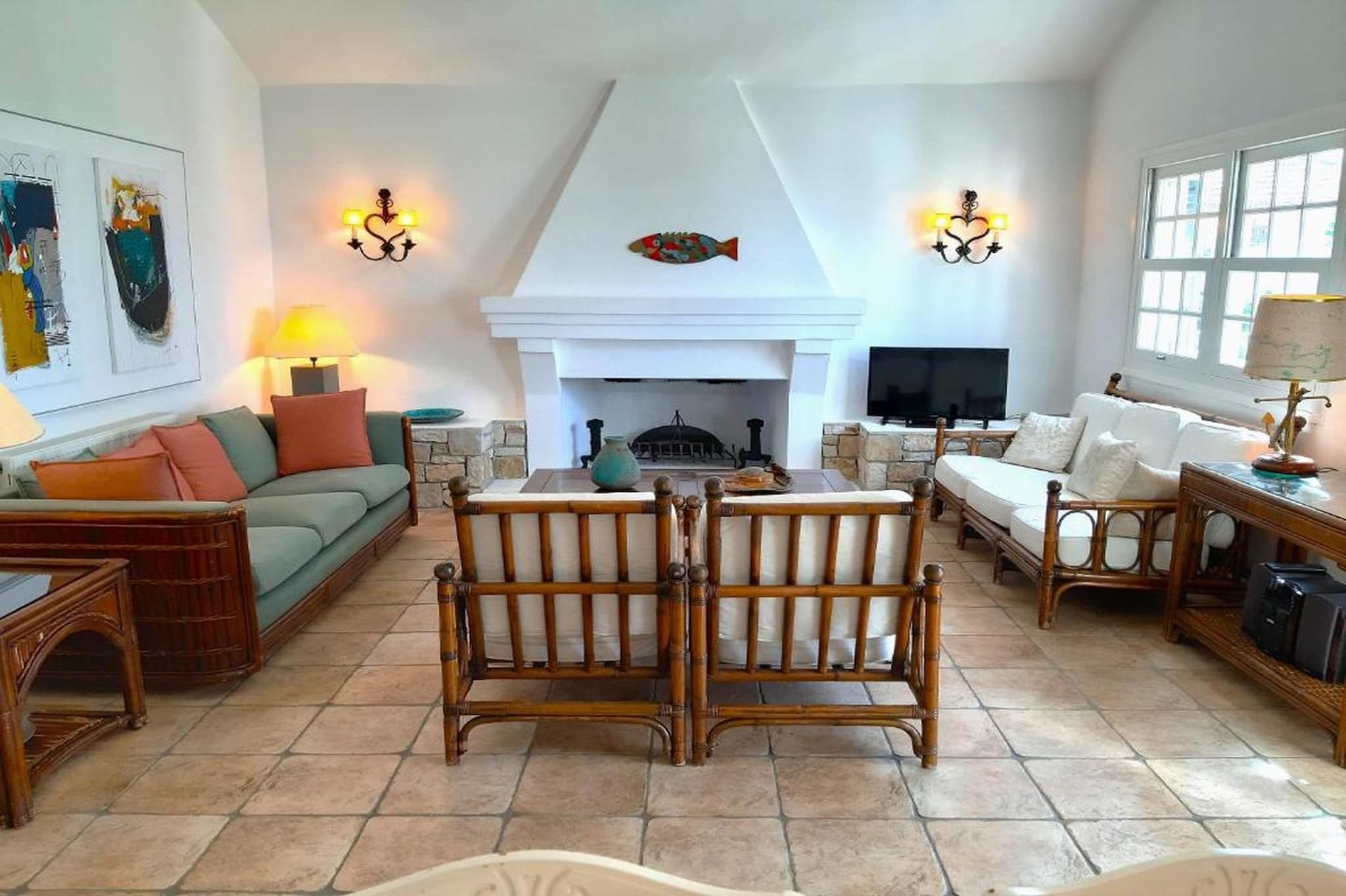 Beachfront Skaloma Villa-Woonkamer