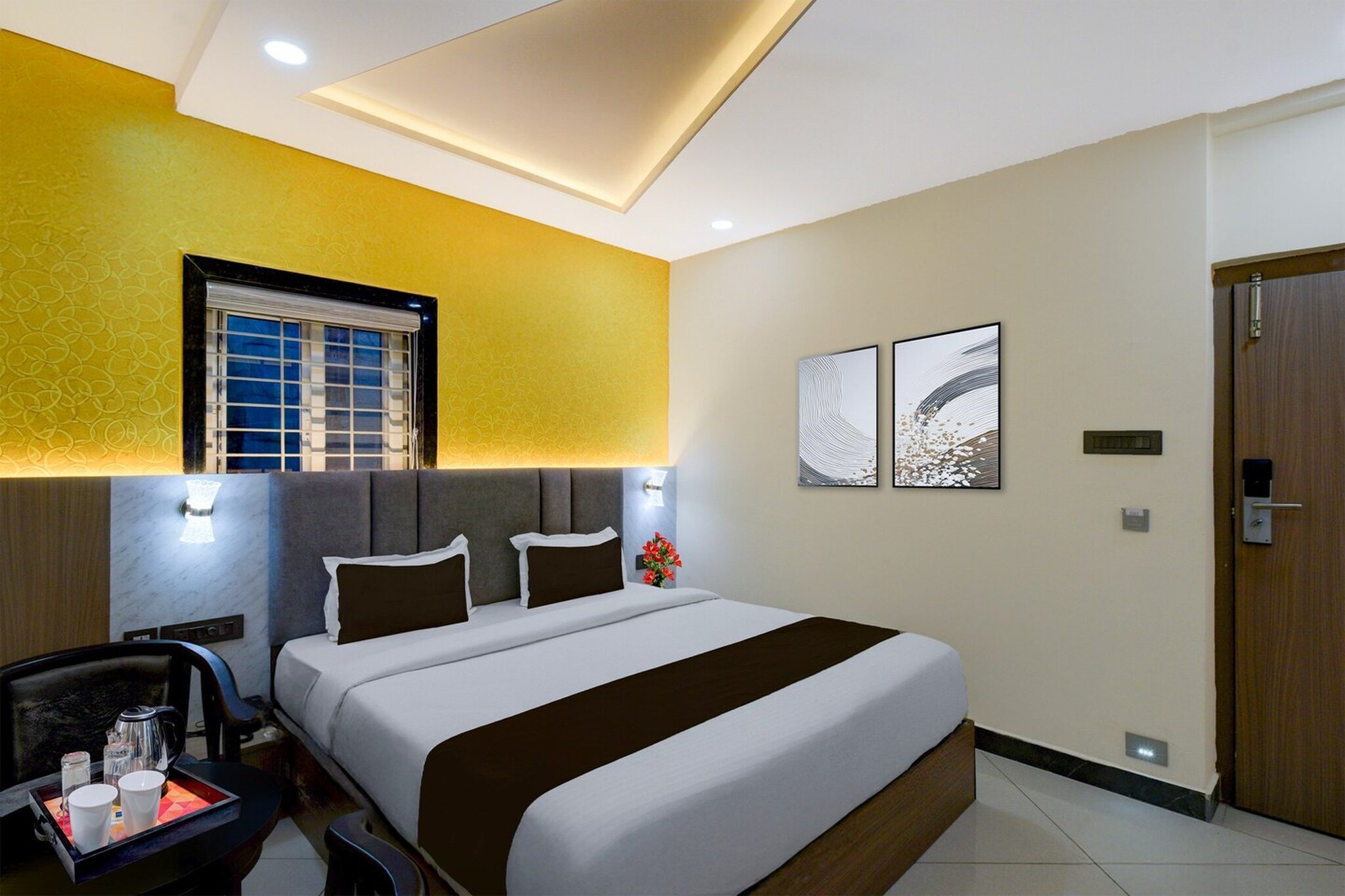 Located within 6.3 km of Golkonda Fort and 7.6 km of ISB, Townhouse Oak Khajuada Lake Point Formerly Khajaguda Premium Suites provides rooms with air conditioning and a private bathroom in Hyderabad. This 4-star hotel offers room service, a 24-hour front desk and free WiFi. The hotel features family rooms.
All units at the hotel are equipped with a seating area, a flat-screen TV with satellite channels and a private bathroom with free toiletries and a bath or shower. The units include a desk.
City Centre Mall is 10 km from Townhouse Oak Khajuada Lake Point Formerly Khajaguda Premium Suites, while Ravindra Bharathi is 12 km away. Rajiv Gandhi International Airport is 30 km from the property.
1. Unmarried couples are warmly welcome at this property.
2. Guests with local ID proof are warmly welcome.
3.Early Check-In Policy: A full day’s room rate will be charged for check-ins before 6:00 AM. Complimentary early check-in is available between 6:00 AM and 10:00 AM, subject to room availability.
4.Foreign guests are welcome and allowed to stay at this property without any restrictions
Check-in is only available to guests aged 18 and above. Please provide a government-issued ID to confirm your age.