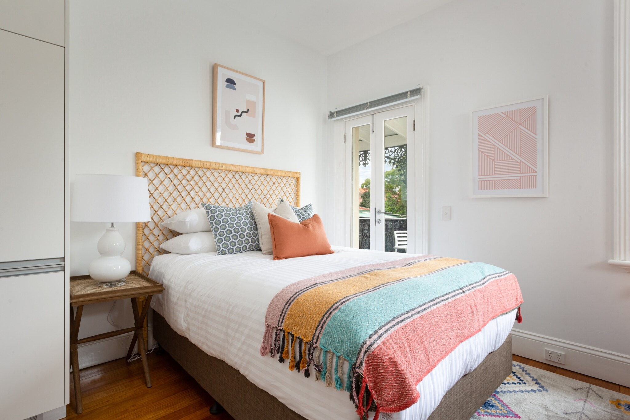 This charming apartment is part of a grand manor with manicured gardens and a communal lounge room. It’s a tranquil holiday home with plush bedding, modern appliances and ample space for dining and lounging. The kitchen is well-equipped for home cooking and there’s also a small back patio. Large windows and French doors catch an abundance of natural light. Nearby trains and trams make it easy to access the CBD, explore Sydney’s beaches and visit nearby restaurants and shops.
The space
This studio is naturally lit and adorned with designer furnishings. It has an open space with light timber, plush bedding and a modern kitchen. The bathroom features a walk-in shower and separate laundry area, while the kitchen has small patio through a glass door. It’s a cosy, comfortable space for short stays in Sydney.
General
- Entire studio apartment
- Private patio
- Plush bedding and lounges
- Laundry facilities provided
- Wi-Fi is provided
- No air conditioning
- Communal lounge room
- Unlimited, free outdoor parking on driveway and side streets
- Self check-in
Living room
- Flat-screen TV with Netflix
- Sofa
- Coffee table
- Dining table
Bedrooms and bathrooms
- Bedroom: Queen-size bed, blackout blinds
- One bathroom with hairdryer
- Top quality linens & towels
Kitchen
- Stainless-steel appliances
- Combination microwave/oven and induction stovetop with rangehood
- Toaster, kettle and coffee machine
- Fridge and freezer
- Dishwasher
Laundry
- Clothes drying rack
- Iron and ironing board
- Washing machine
Local area description
Located within 20 minutes from the Sydney CBD and Sydney Airport, Lewisham is ideally located for visitors seeking suburban tranquillity and inner-city convenience. The suburb has light-rail and subway stations, along with neighbouring restaurant and cafe strips along New Canterbury Road. Lewisham borders the Hawthorne Canal, which runs through the leafy Cadigal Reserve.
House rules
You are staying in a friendly and peaceful neighbourhood and we kindly ask you to respect the community and your surrounding neighbours. The following strict House Rules apply:
- No loud noise between 10 pm and 8 am
- No parties or antisocial behaviour
- No additional people are to access the property without our prior approval
- No pets are allowed in the property without approval
- No smoking is allowed at any times
- If you break something, please let us know
- To help protect all floor coverings do not wear any shoes inside the property
Please be aware that excessive noise such as amplified music, vocals or screaming or anti-social behaviour in the property or common areas can cause neighbours to complain to us, the Building Manager, Council Rangers or Police.
IMPORTANT: Any breach of the House Rules may lead to a $500 fine plus compensation for any cost/damage created and immediate eviction of the property.
Finally, when checking out, we kindly ask you for the following:
- Please leave all beds unmade
- Please clean up your dishes and put them away
- In case you have rearranged furniture, please put it back to the original location
- Please take out the rubbish and remember to use the right bins
- Please ensure all appliances, A/C and lights are off and doors and windows are closed
Interaction with guests
Welcome to MadeComfy! Our local team curates stays in exceptional Australian & New Zealand properties, ensuring style, comfort, and prime locations for discerning guests. We prioritise your needs to provide a memorable home-away-from-home experience. Explore our digital guidebooks for local recommendations, and don't hesitate to contact us throughout your stay. We're here to ensure your comfort – enjoy your stay with MadeComfy.
Notes
For your comfort, this property is prepared with professional-grade hotel-style linen, including a three-sheet setup, ensuring a fresh and hygienic sleep experience.
Extra Services:
- Early check-in: Our standard check-in is at 3 pm. To guarantee early access to the property we suggest booking the night before if available. Otherwise, early check-in is subject to availability from the night before at an additional cost.
- Late check-out: Our standard check-out is at 10 am. To guarantee a later check-out of the property we suggest booking an additional night if available. Otherwise, a late check-out is subject to availability from the night before to an additional cost.
- Baggage: For security reasons, we are unable to receive or to keep unattended baggage before check-in or after check-out
- We provide a small welcome amenity pack to get your stay started
Note
-The communal lounge room is on the ground floor
-There is a basement for storing bicycles and luggage
-Additional unlimited parking on Eltham Street
- This booking is protected with coverage for lost baggage and emergency medical expenses, provided by Travel Support with claim upto 500 AUD (T&C Applies). For more details reach out to Guest Support team post booking.
Access description
You’ll have access to the entire property when you stay here, so it will feel like your own home.
- The keys will be left in a lockbox onsite. We will send you the access code 3 days prior to your arrival.
Getting around
We highly recommend using ride-sharing services.
Check out the TripGo app for transport timetables.
Public transport
The Lewisham train station is about 850 metres away and has regular trains into the Sydney CBD in around 15 minutes. The Lewisham West light-rail station is 900 metres away and has services to the Sydney CBD in 30 minutes. There are also bus stops along New Canterbury Road with multiple lines servicing the CBD and surrounding suburbs.
Ride sharing
Ride sharing apps are a safe and easy way to get around, especially late at night when public transport services are less frequent. Prices are about two-thirds of a taxi, but may surge during bad weather or public events.
Points of Interest
- Marrickville Park 1.0 Km, 13-minutes walk or three-minutes drive
- The Factory Theatre 2.9 Km, six-minutes drive
- Canterbury Park Racecourse 4.1 Km, eight-minutes drive
Beach Access
- Coogee Beach 12.1 Km, 21-minutes drive
- Bondi Beach 14.4 Km, 24-minutes drive
Airport Access
- Sydney Airport 10.4 Km, 15-minutes drive
