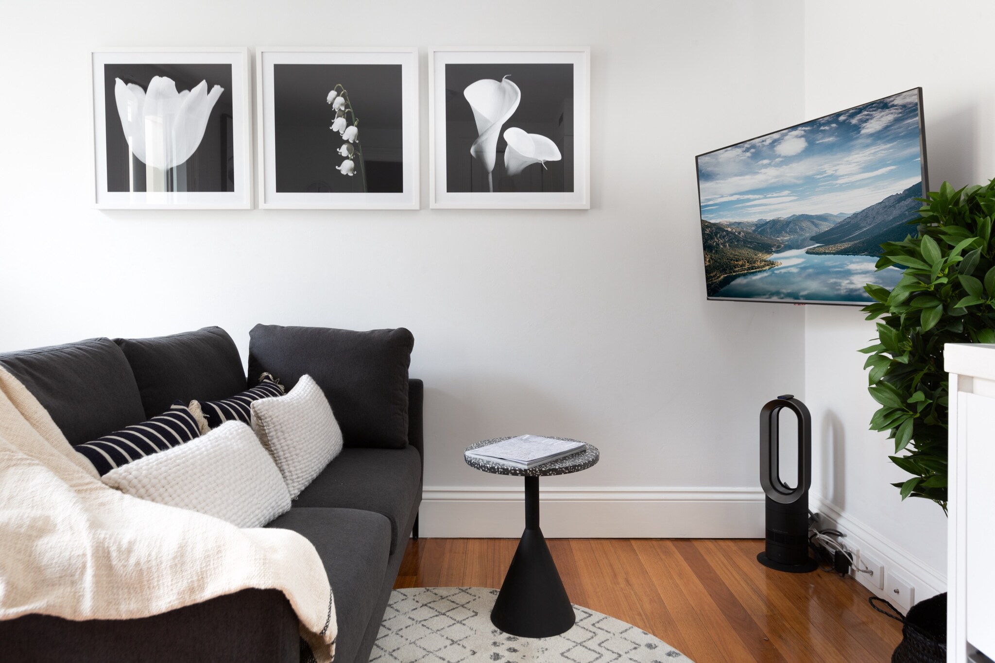 This designer apartment is housed within an elegant residence 20 minutes’ drive from the Sydney CBD, close to public transport and dining hubs. It’s a tranquil retreat with high-end furnishings and appliances and a wonderfully spacious bathroom. The well-equipped kitchen is ideal for dining at home, while the living space offers modern entertainment. Relax on the sunny balcony with sundowners or your morning coffee. Along with free parking, the residence offers a Victorian-style lounge room.
The space
This stylish studio apartment has upmarket furnishings and ample space for a short stay. The main room is adorned with a modern kitchen, comfortable living and dining areas and the plush queen-size bed. The balcony outside is furnished for dining, while the large bathroom provides a relaxed bathing space.
 
General
- Entire studio apartment
- Private furnished balcony
- Plush bedding and lounges
- Laundry facilities provided
- Wi-Fi is available
- Communal lounge room
 
Living room
- Bedroom 1: Queen-size bed, blackout blinds
- Flat-screen TV
- Sofa
- Coffee table
- Dining table
 
Bathrooms
- One bathroom with hairdryer
- Top quality linens & towels
 
Kitchen
- Stainless-steel appliances
- Combination microwave/oven and induction stovetop with rangehood
- Toaster, kettle and coffee machine
- Fridge and freezer
- Dishwasher
 
Laundry
- Combination washer and dryer
- Clothes drying rack
- Iron and ironing board