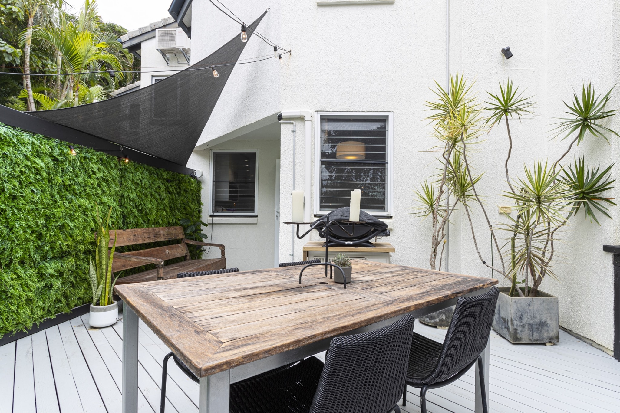 Adventure to the seaside in this incredibly stylish boutique 2-bed townhouse, located metres from a beach access point. Featuring quality furnishings and decor, this property offers a relaxed and breezy design to enjoy. Situated within walking distance of the town's shopping strip, the property is also only a short drive to the centre of the bustling Noosa Heads. With a courtyard, balcony and pool facilities available for use, this property is perfect for those looking for an idyllic escape.
The space
Experience a relaxed holiday in this pristine 2-bed townhouse, that offers stylish coastal decor with an abundance of natural light for a truly breezy atmosphere. Featuring a charming design, meticulous style, a fully stocked kitchen, a stunning bathroom, an open living plan, as well as a balcony and courtyard with outdoor seating. Make this property your idyllic getaway home.
 
General
- Stylish 2-bedroom, 1-bathroom townhouse
- On-site parking is available
- Air conditioning and heating is available
- Front balcony with outdoor seating
- Courtyard with outdoor seating, dining and BBQ
- Pool facilities are available
- Laundry room available
- Wi-Fi is provided
- Self check-in
- Property has open stairs, not recommended for small children
 
Bedroom & bathroom
- Bedroom 1: 1x Queen Bed
- Bedroom 2: 2x Single Beds
- Stunning modern bathroom
 
Kitchen
- Kitchenette
- Fully stocked with appliances
- Toaster, kettle, coffee machine and microwave
- Oven and electric stovetop available
- Dishwasher available
 
Living Room
- TV with free to air available
- Spacious couch and coffee table are available
- 4-seater dining table
 
Points of Interest
- Duke St Shopping Strip - 5 minutes (350m) walk away
- Sunshine Beach - 3 minutes (250m) walk away
- Laguna Lookout - 8 minutes (4.3km) drive away
 
Getting there
The property is approximately a 26-minute drive from the Sunshine Coast Airport
Local area description
Sunshine Beach is a pristine oceanside village, nestled between the national park and the endless beach of its namesake. Offering spectacular views, the area is a popular destination for summer travellors for its scenic tree toped hills and oceanfront Surf Club. Home to numerous bushwalks, the town offers the easiest access to the serene Paradise Caves, Devil’s Kitchen and Alexandria Bay. Situated a short drive away from the heart of Noosa Heads, Sunshine Beach is a truly incredible destination
House rules
You are staying in a friendly and peaceful neighbourhood and we kindly ask you to respect the community and your surrounding neighbours. The following strict House Rules apply:
- No loud noise between 10 pm and 8 am
- No parties or antisocial behaviour
- No additional people are to access the property without our prior approval
- No pets are allowed in the property without approval
- No smoking is allowed at any times
- If you break something, please let us know
- To help protect all floor coverings do not wear any shoes inside the property
 
Please be aware that excessive noise such as amplified music, vocals or screaming or anti-social behaviour in the property or common areas can cause neighbours to complain to us, the Building Manager, Council Rangers or Police.
 
IMPORTANT: Any breach of the House Rules may lead to a $500 fine plus compensation for any cost/damage created and immediate eviction of the property.
 
Finally, when checking out, we kindly ask you for the following:
- Please leave all beds unmade
- Please clean up your dishes and put them away
- In case you have rearranged furniture, please put it back to the original location
- Please take out the rubbish and remember to use the right bins
- Please ensure all appliances, A/C and lights are off and doors and windows are closed
Interaction with guests
Welcome to MadeComfy! Our local team curates stays in exceptional Australian & New Zealand properties, ensuring style, comfort, and prime locations for discerning guests. We prioritise your needs to provide a memorable home-away-from-home experience. Explore our digital guidebooks for local recommendations, and don't hesitate to contact us throughout your stay. We're here to ensure your comfort – enjoy your stay with MadeComfy.
Notes
- For your comfort, this property is prepared with professional-grade hotel-style linen, including a three-sheet setup, ensuring a fresh and hygienic sleep experience.
- No loft access will be provided.
- There is construction work adjacent to the apartment, some noise disruption is expected
- The property is not suitable for young children.
- Please note that the single car garage is very difficult to get into.
 
- Extra Services:
- Early check-in: Our standard check-in is at 3 pm. To guarantee early access to the property we suggest booking the night before if available. Otherwise, early check-in is subject to availability from the night before at an additional cost.
- Late check-out: Our standard check-out is at 10 am. To guarantee a later check-out of the property we suggest booking an additional night if available. Otherwise, a late check-out is subject to availability from the night before to an additional cost.
- Baggage: For security reasons, we are unable to receive or to keep unattended baggage before check-in or after check-out
- We provide a small welcome amenity pack to get your stay started
- This booking is protected with coverage for lost baggage and emergency medical expenses, provided by Travel Support with claim upto 500 AUD (T&C Applies). For more details reach out to Guest Support team post booking.
Access description
You’ll have access to the entire property when you stay here, so it will feel like your own home.
- The keys will be left in a lockbox onsite. We will send you the access code 3 days prior to your arrival through the booking portal.
Getting around
Public Transport
The property is a 3-minute walk away from two bus stops on Pacific Ave, operating routes to Noosa Heads station and Maroochydore station. Meanwhile, another bus stop located on Duke St operates trips to Tewantin Central.
 
Ride Sharing
There is plenty of taxi and ride-sharing options readily available throughout the Noosa region. However, we recommend pre-booking due to low availability.
 
Points of Interest
- Duke St Shopping Strip - 5 minutes (350m) walk away.
- Sunshine Beach - 3 minutes (250m) walk away.
- Laguna Lookout - 8 minutes (4.3km) drive away.
 
Getting there
The property is approximately a 26-minute drive from the Sunshine Coast Airport.